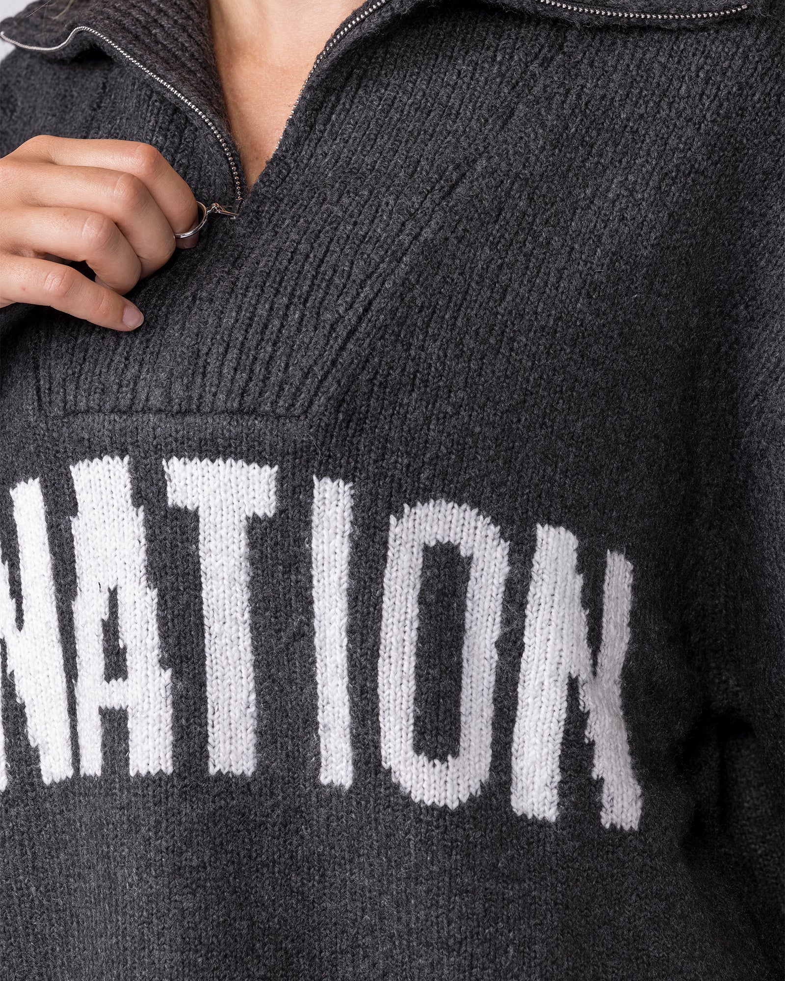 Heritage Oversized Knit - Black Marl - Image 2
