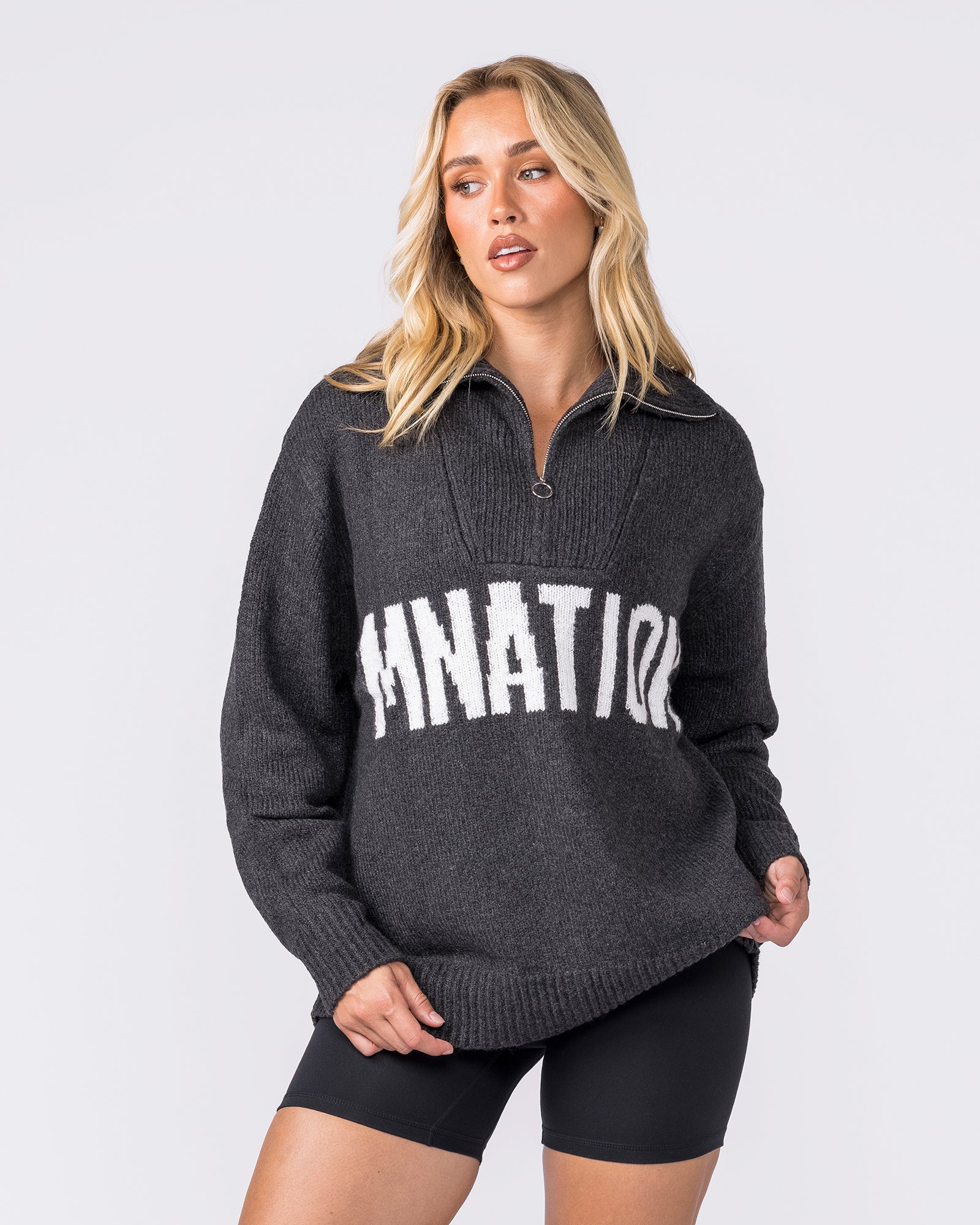 Heritage Oversized Knit - Black Marl - Image 4