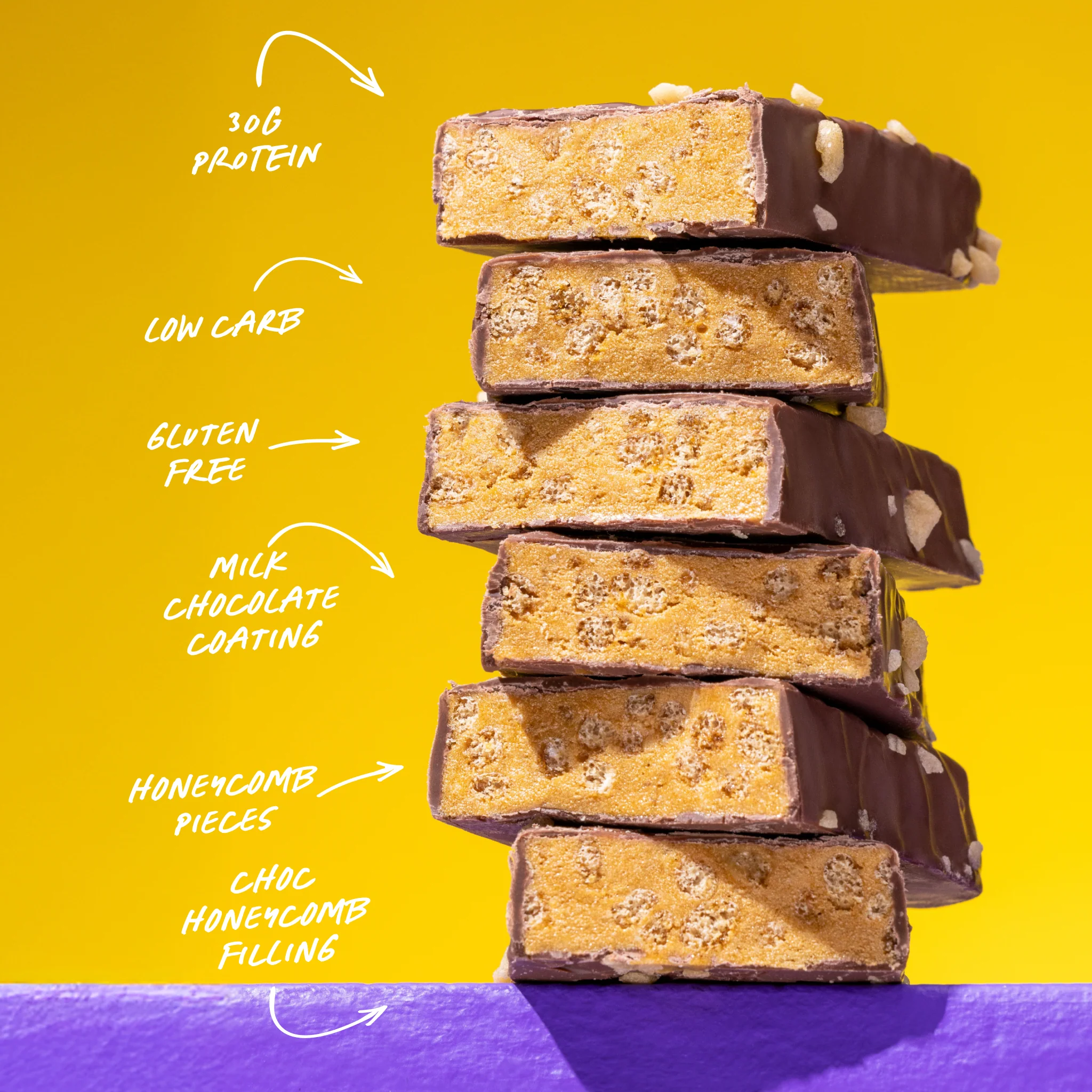 HIGH PROTEIN BAR - Choc Honeycomb - Box of 12 - Image 3