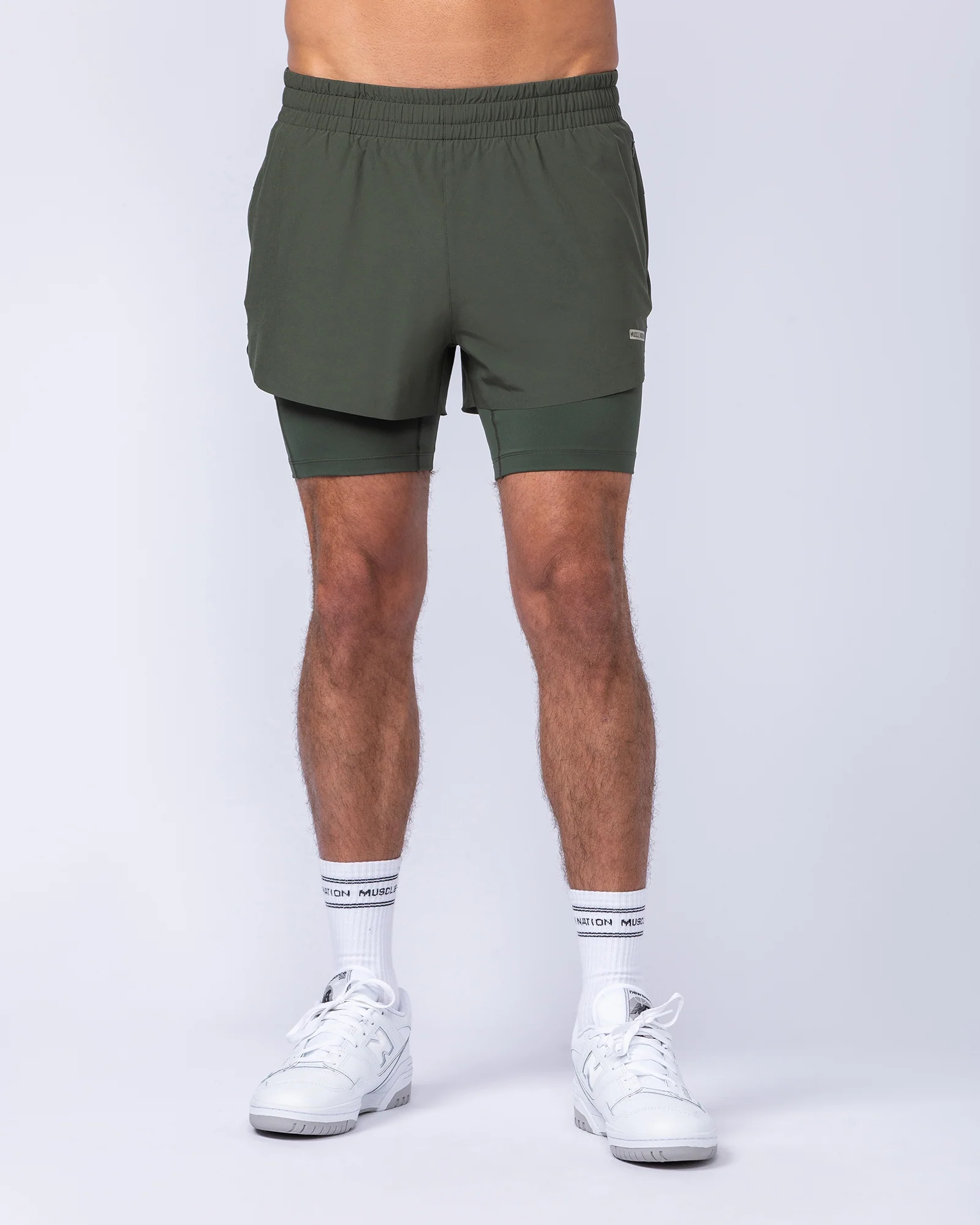 Hybrid 3" Shorts - Dark Khaki - Image 3
