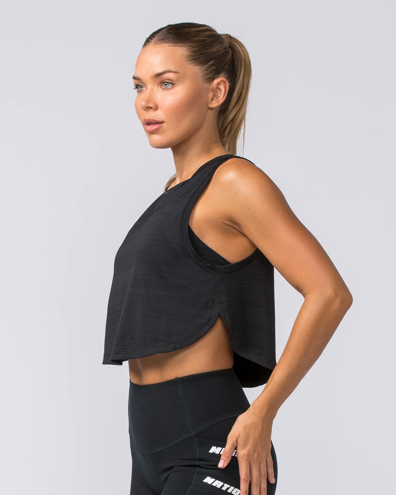 Ignite Cropped Training Tank - Black - Image 3