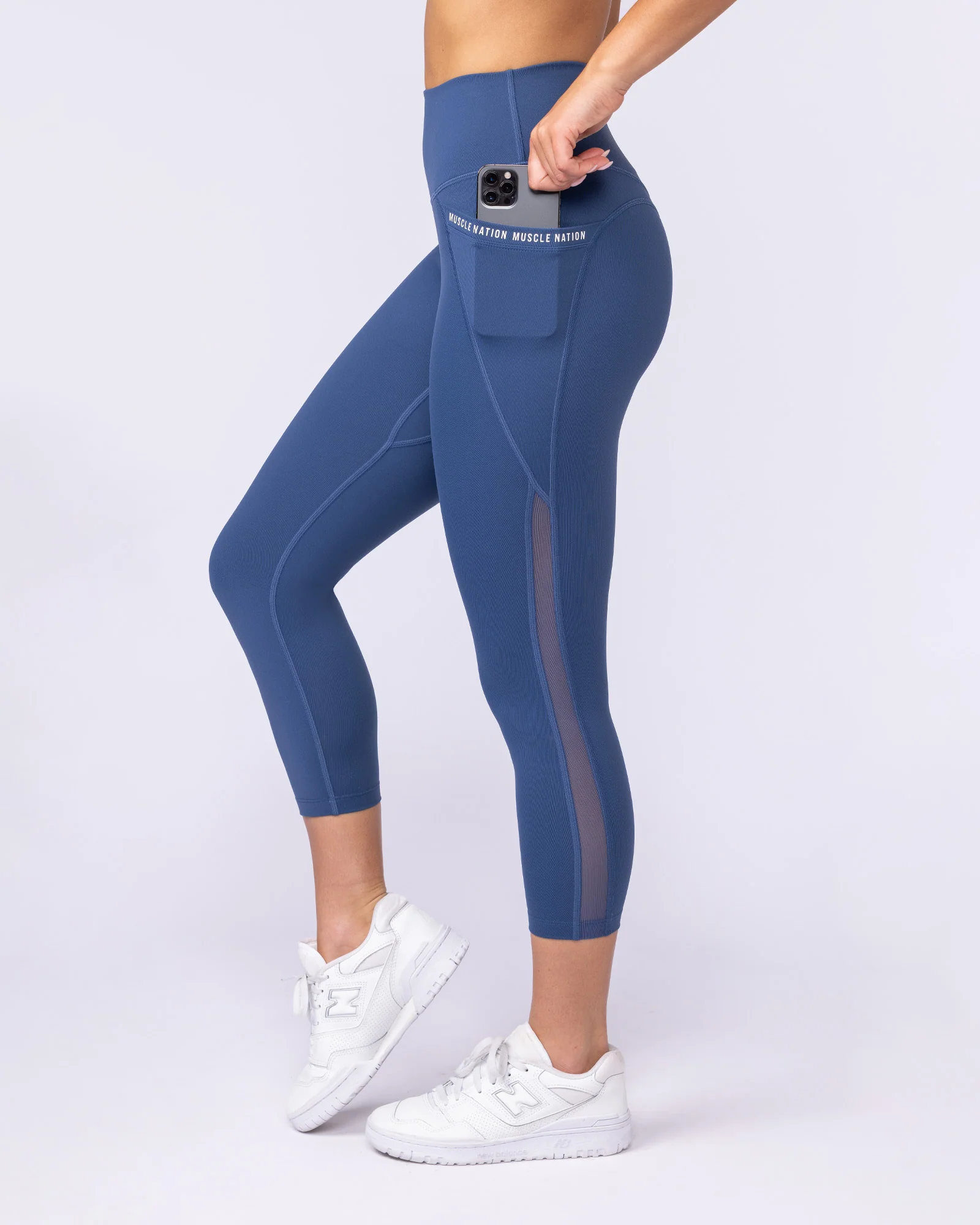Illusion Signature Pocket 7/8 Leggings - Atlantis - Image 2