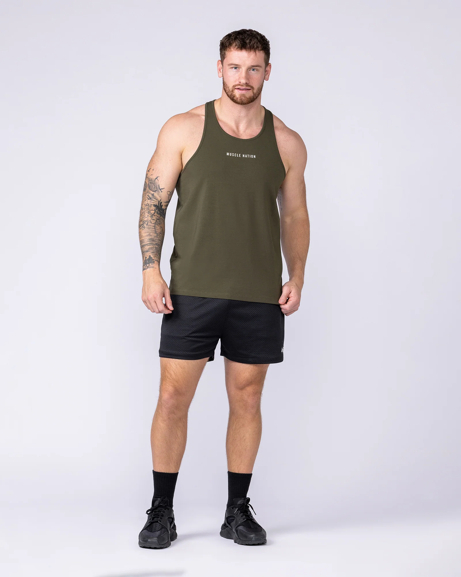 Infinite Y Back Singlet - Dark Khaki - Image 6