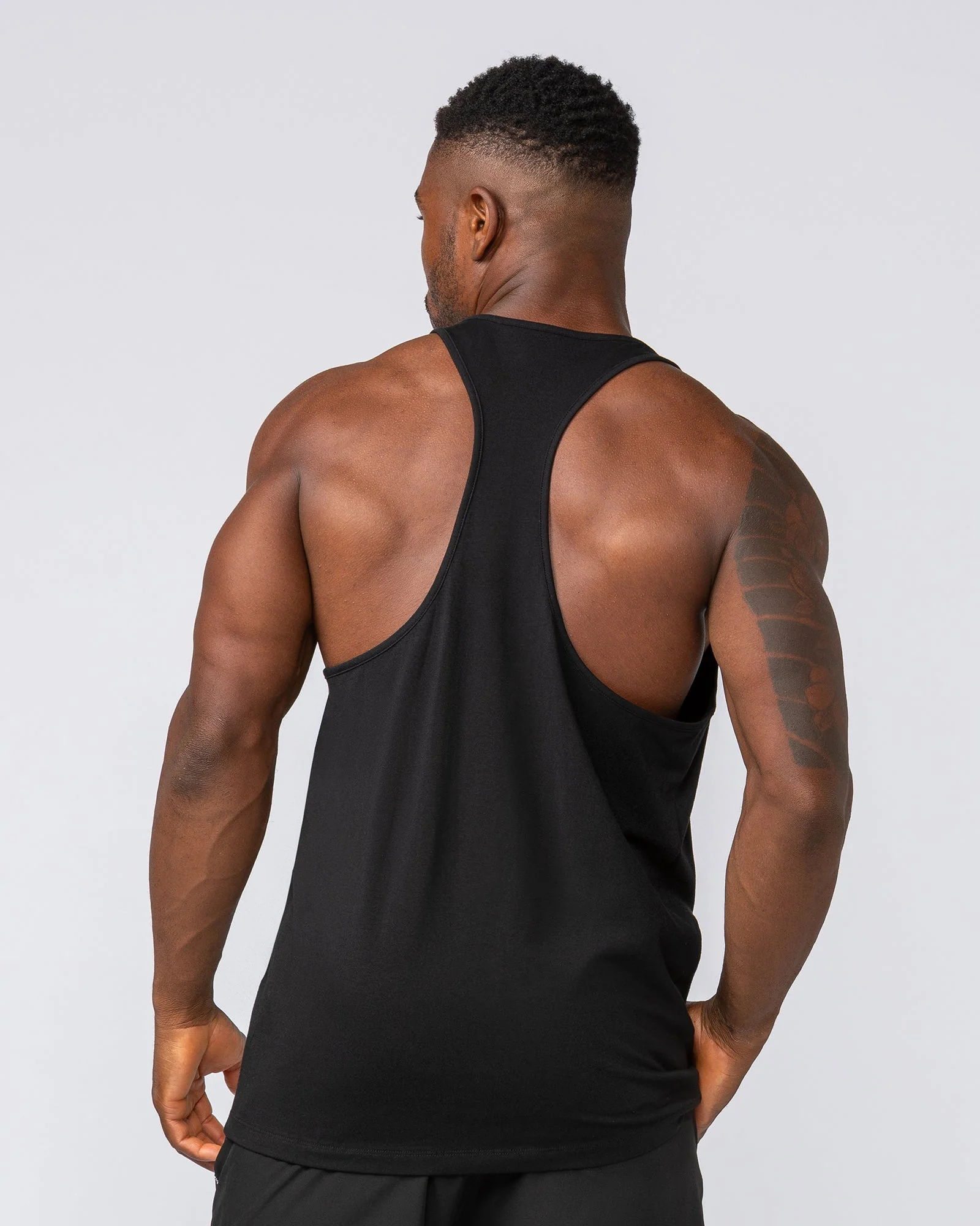 Infinite Y Back Singlet - Black - Image 4