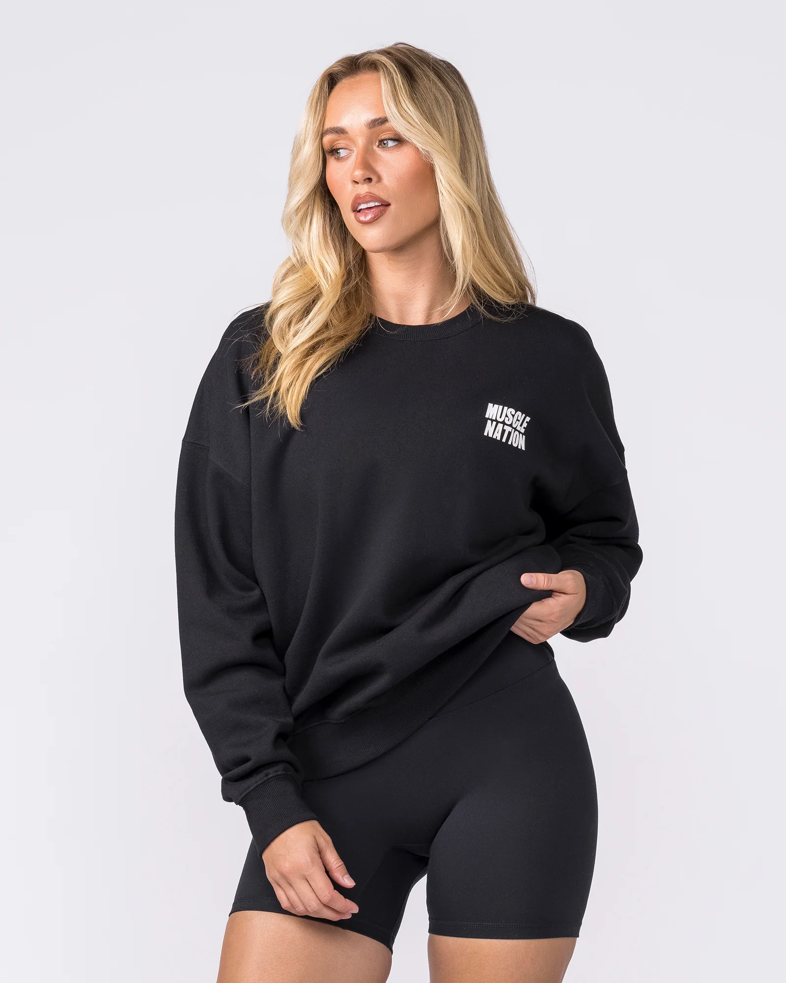Kick-Start Boxy Pullover - Black - Image 2