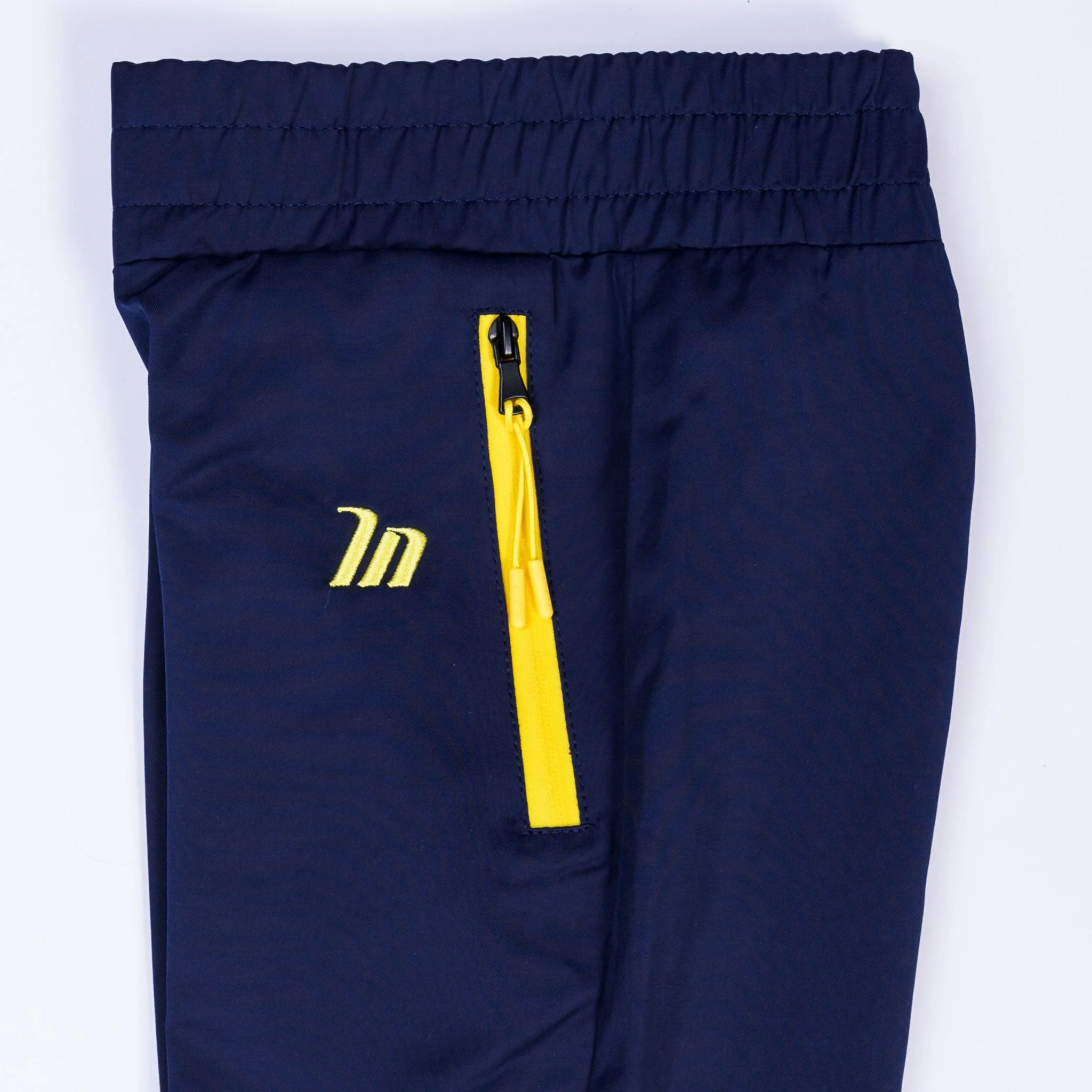 Kids MN Retro Tracksuit Pants - Navy / Yellow - Image 5