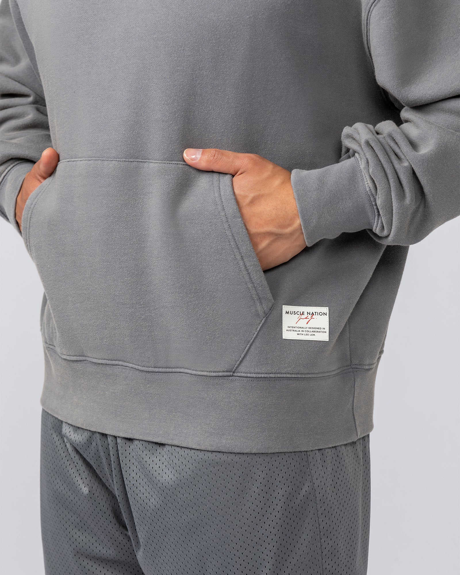 Lee Lem Cropped Hoodie - Washed Platinum Grey - Image 3