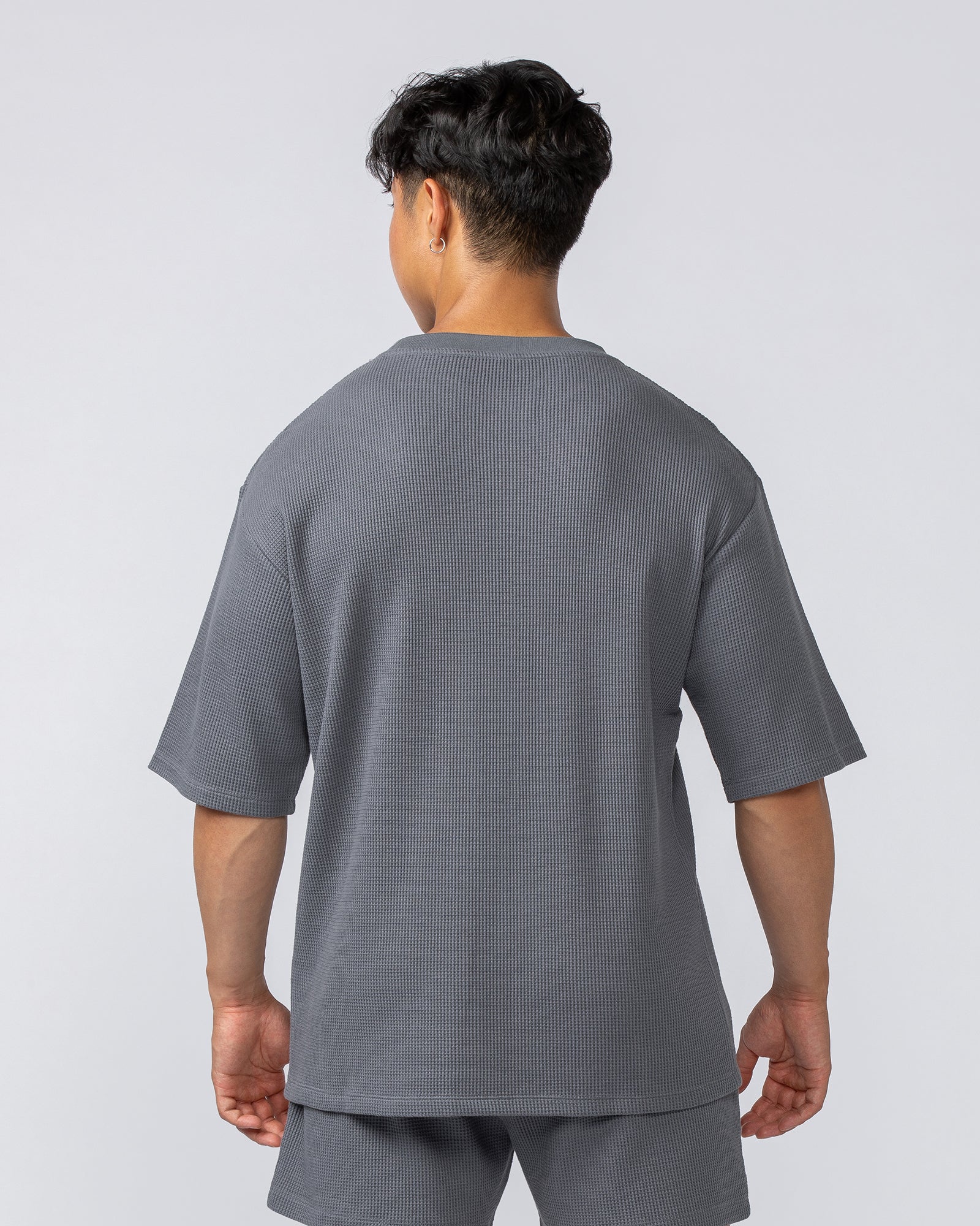 Lee Lem Short Boxy Waffle Tee - Platinum Grey - Image 4
