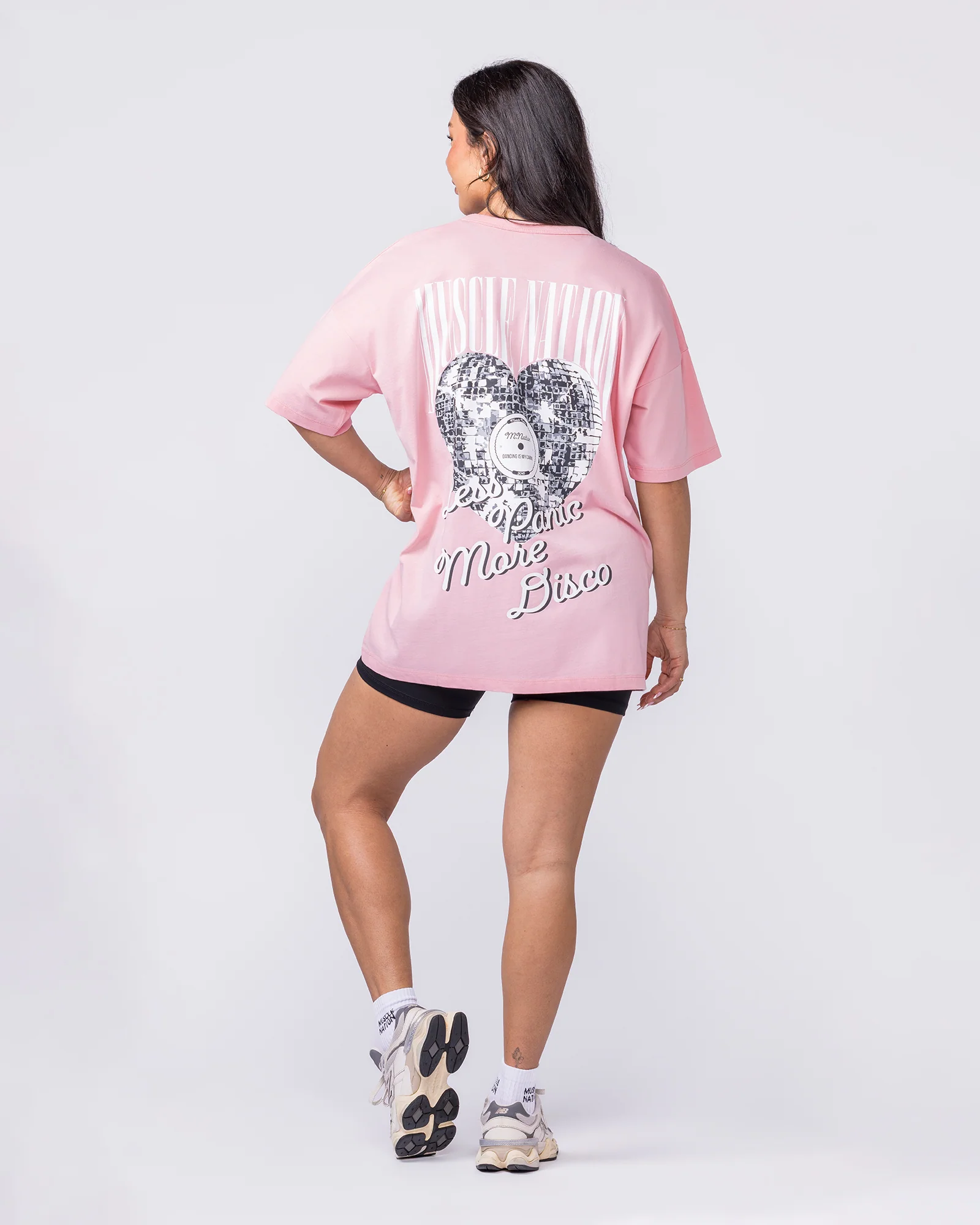Less Panic More Disco Oversized Tee - Blush - Image 6