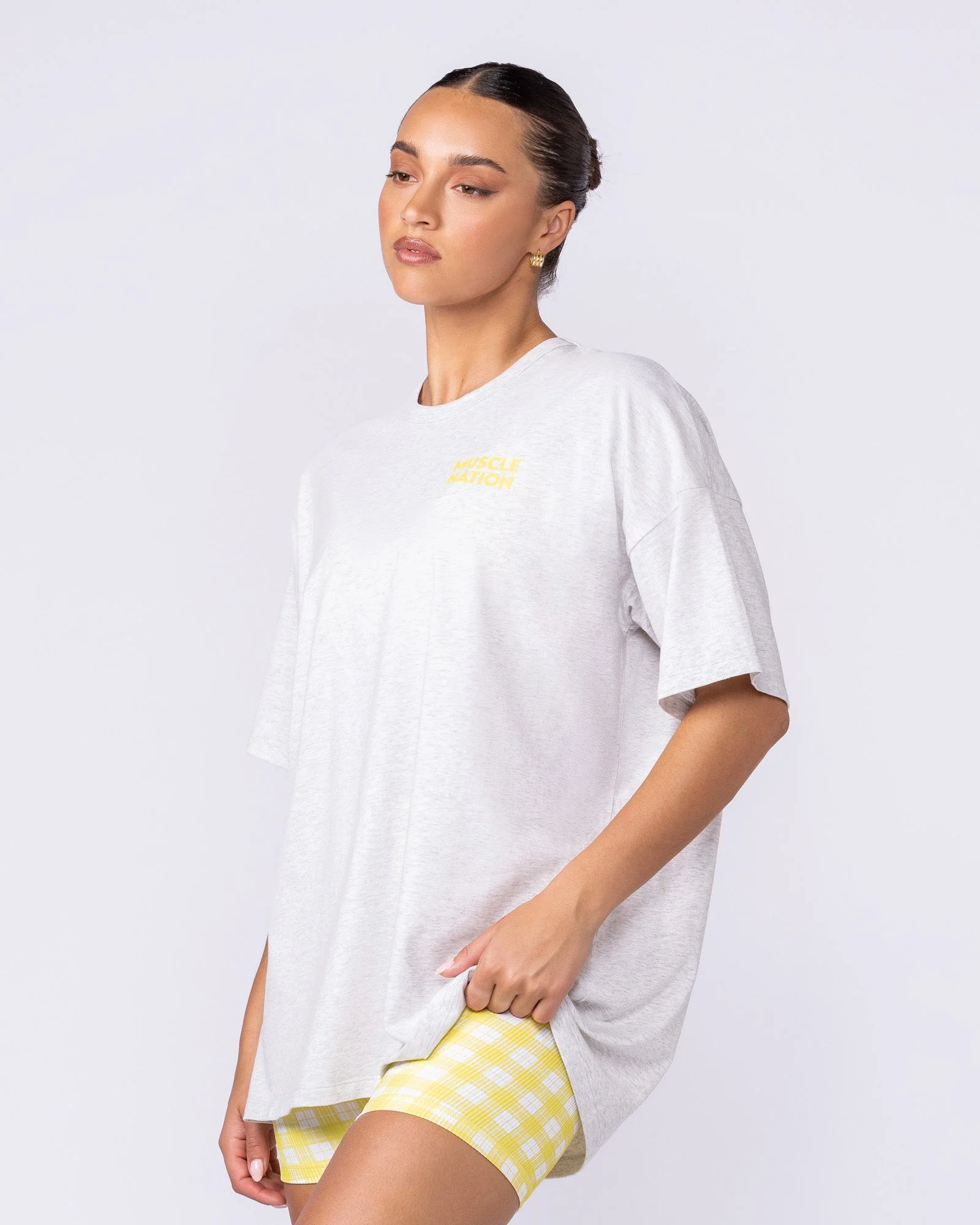 Lifestyle Club Oversized Tee - Snow Grey Marl - Image 3