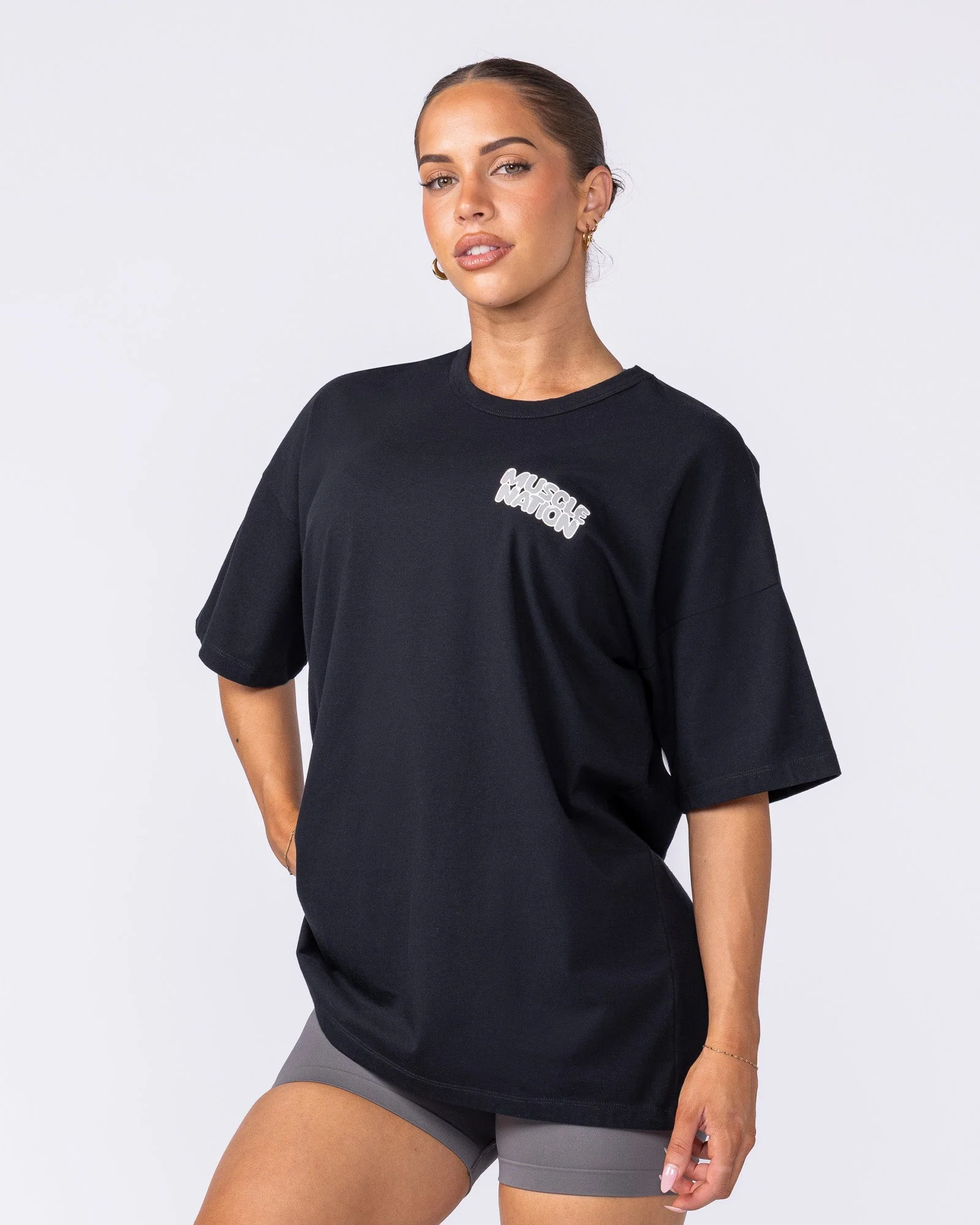 Lifting Club Oversized Tee - Black - Image 3