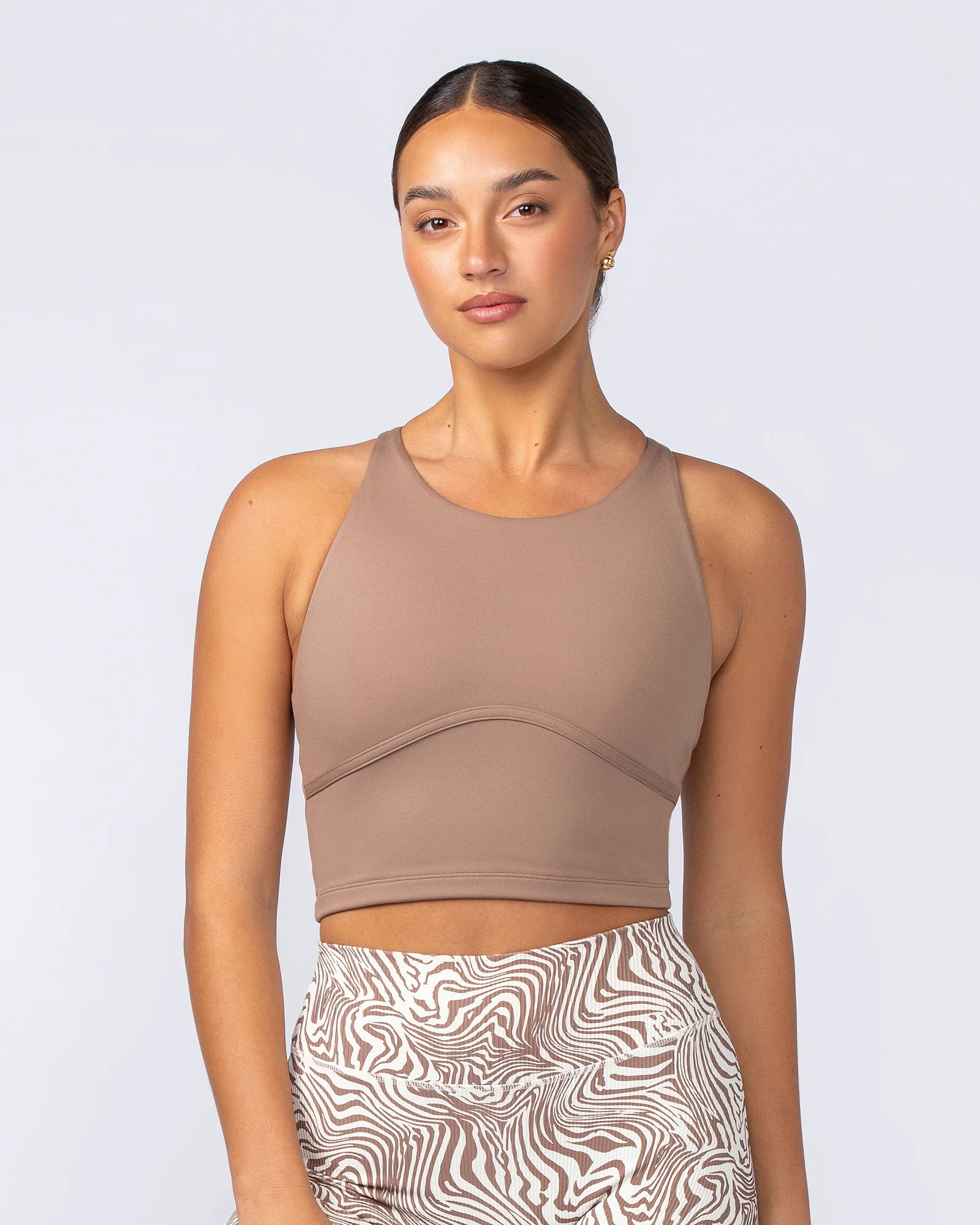 Limitless Cropped Active Tank - Cinnamon - Image 3
