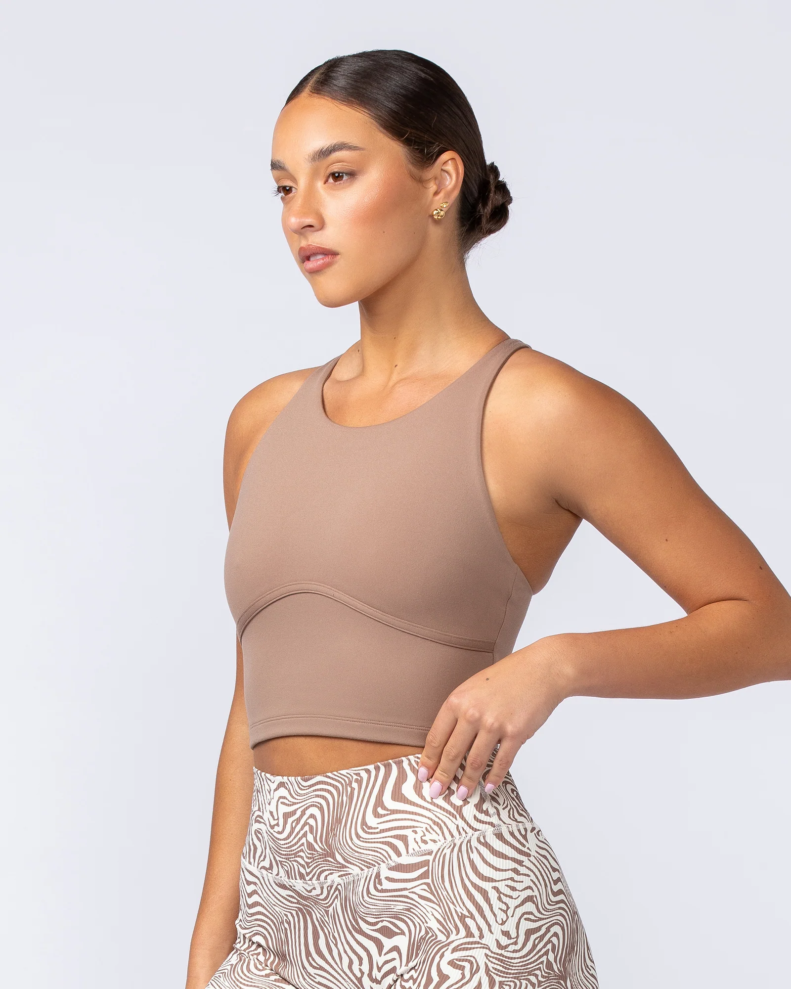 Limitless Cropped Active Tank - Cinnamon - Image 4