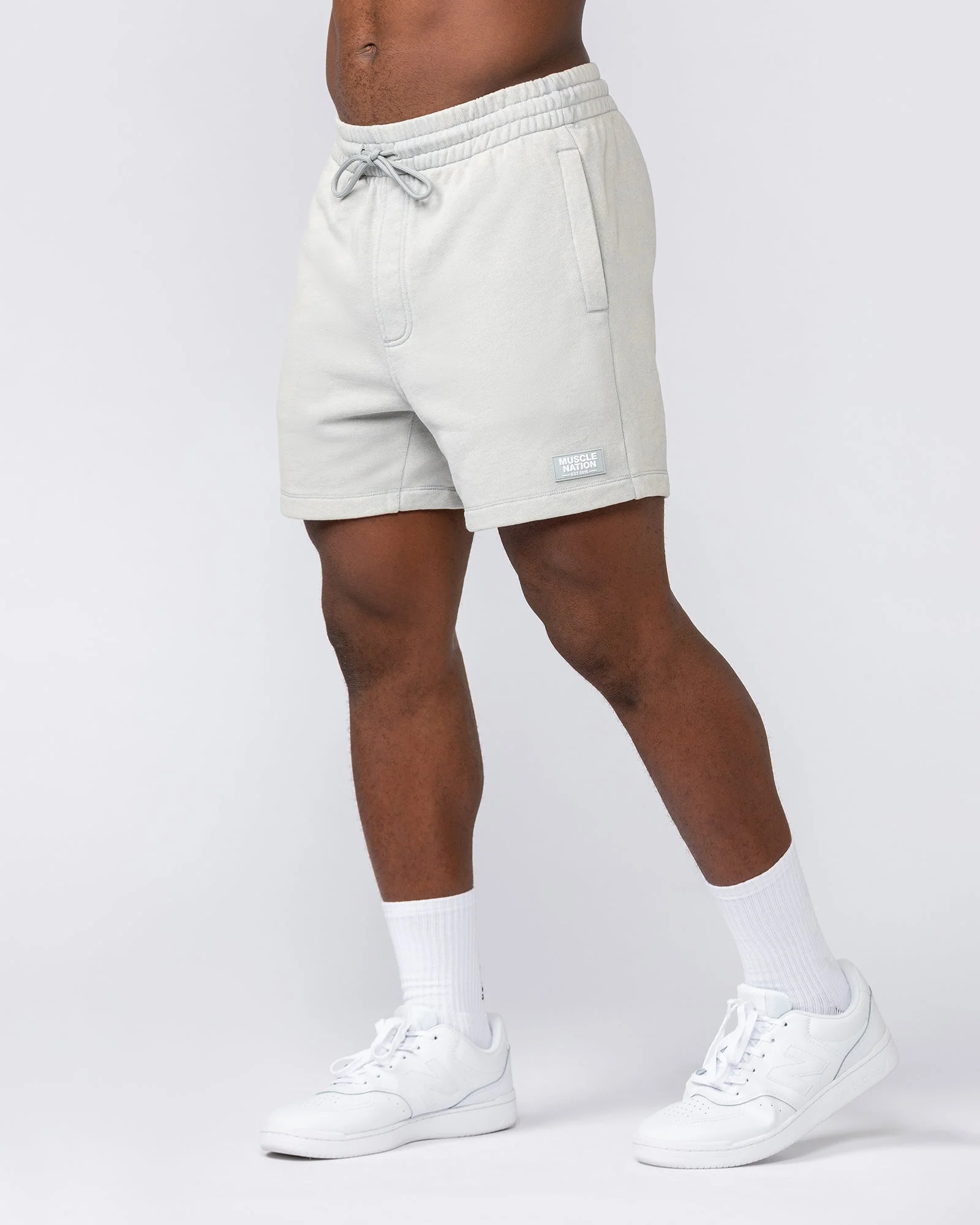 Loopback 5" Sweat Shorts - Washed Light Grey - Image 4