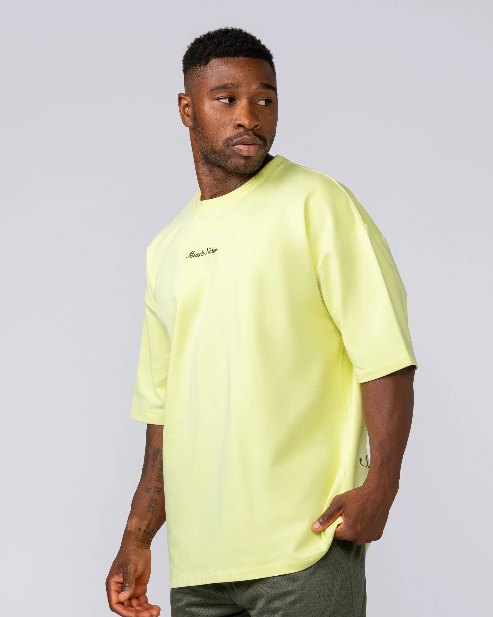 Loopback Oversized Tee - Pale Limeade - Image 4