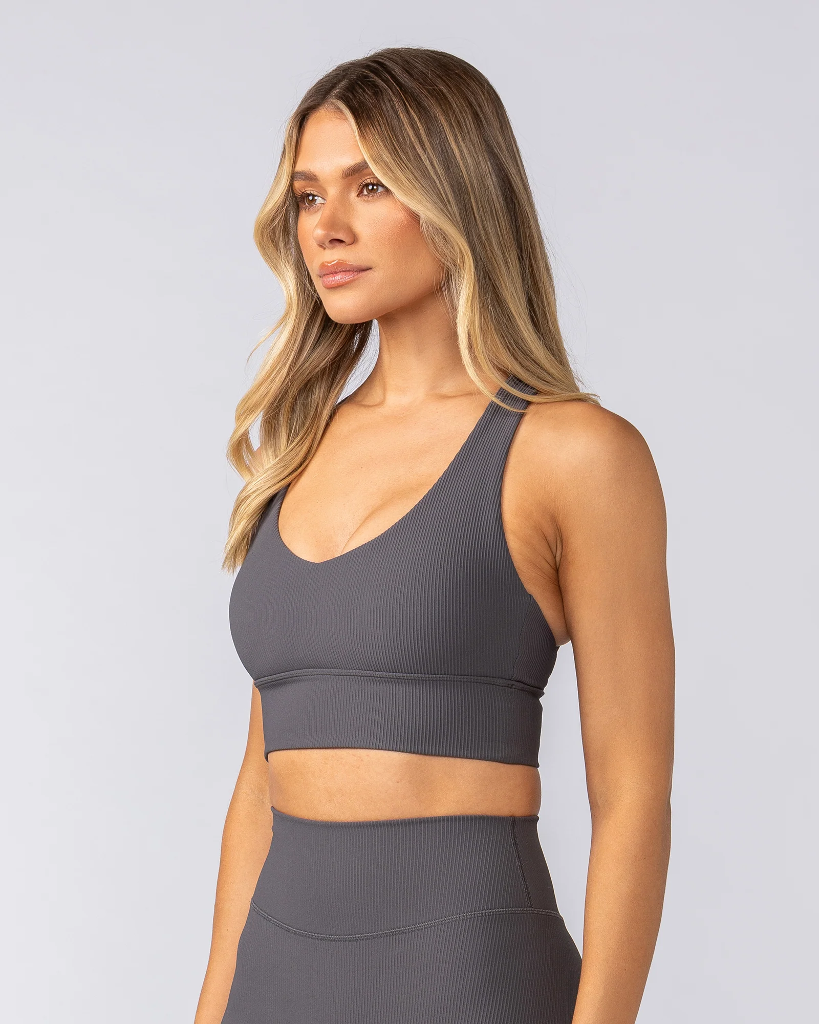 Lover Longline Rib Bra - Phantom - Image 3