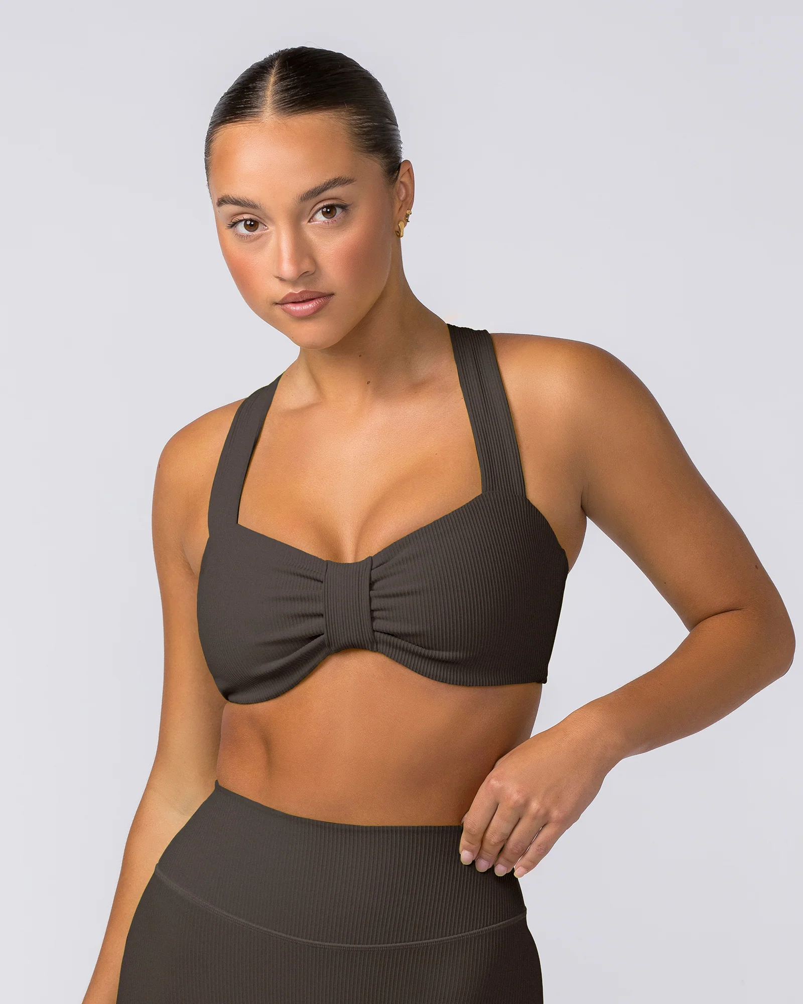 Lush Rib Bralette - Deep Brown - Image 2