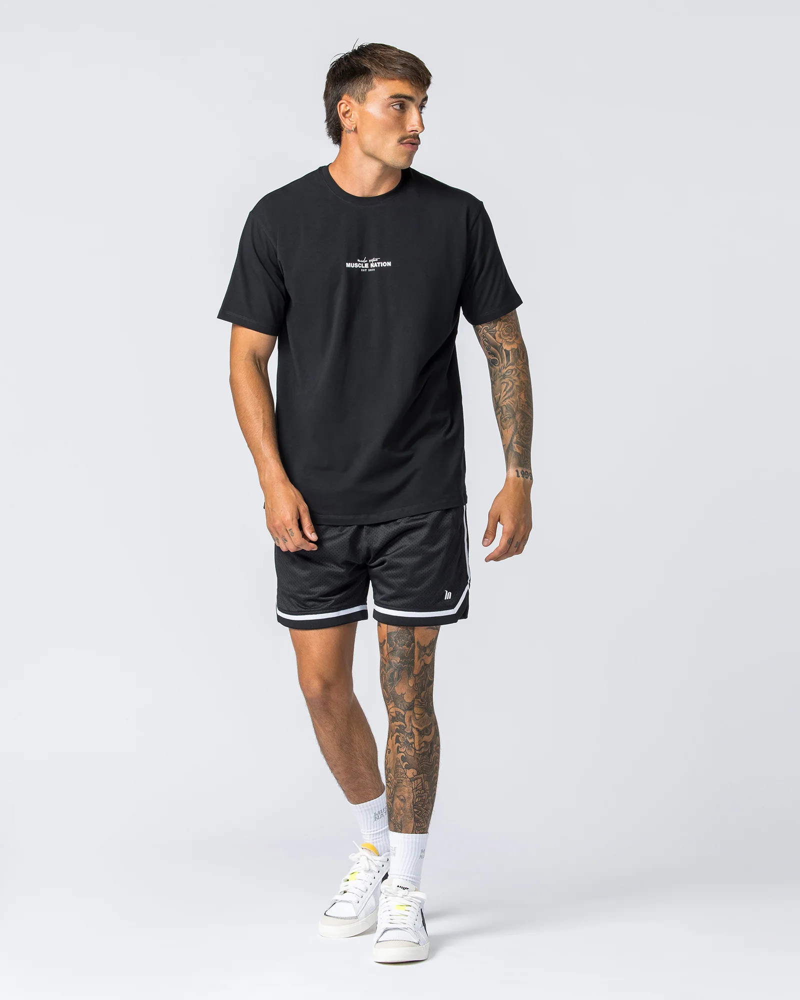 Mens 5" Basketball Shorts - Black - Image 6