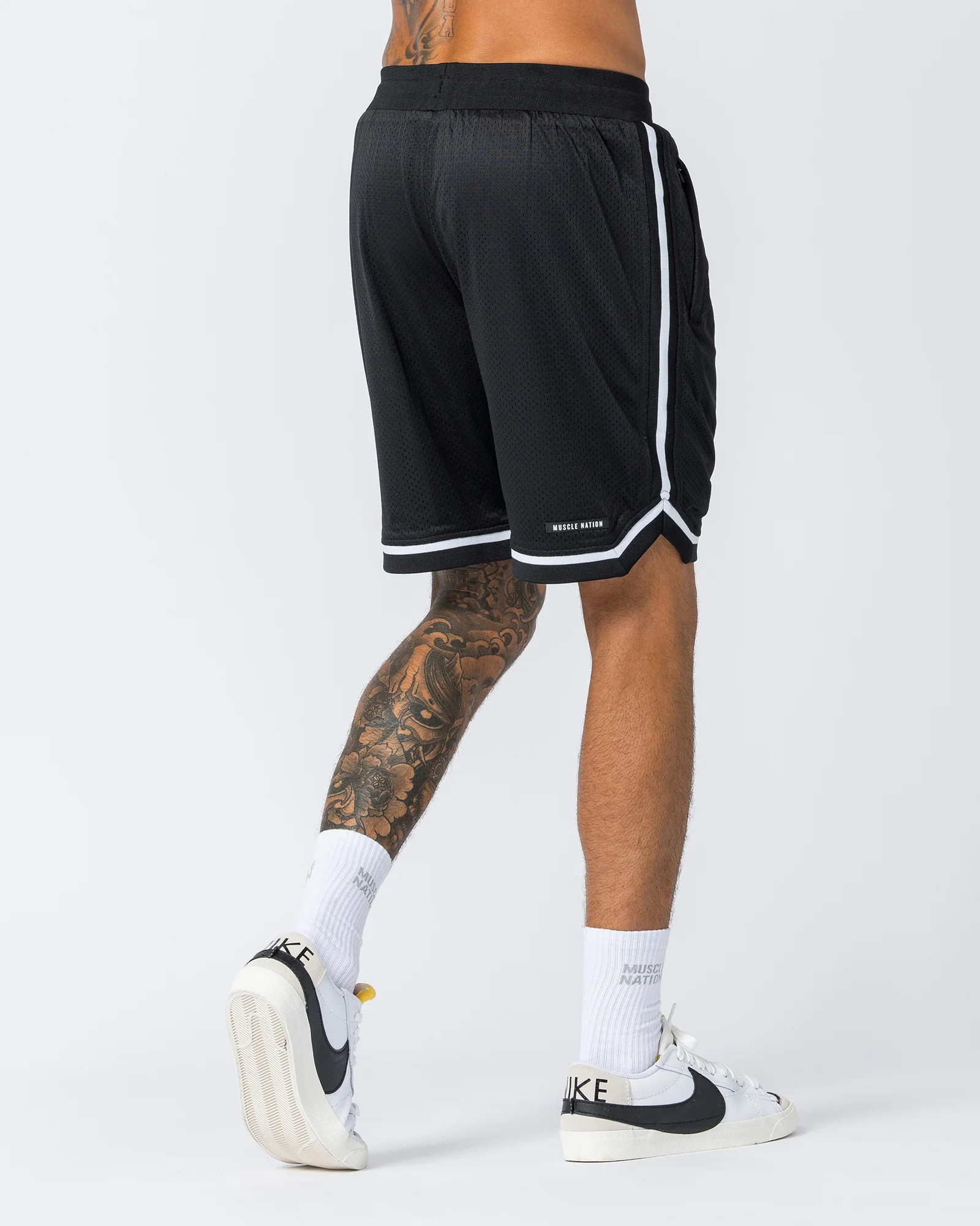 Mens 8" Basketball Shorts - Black - Image 5
