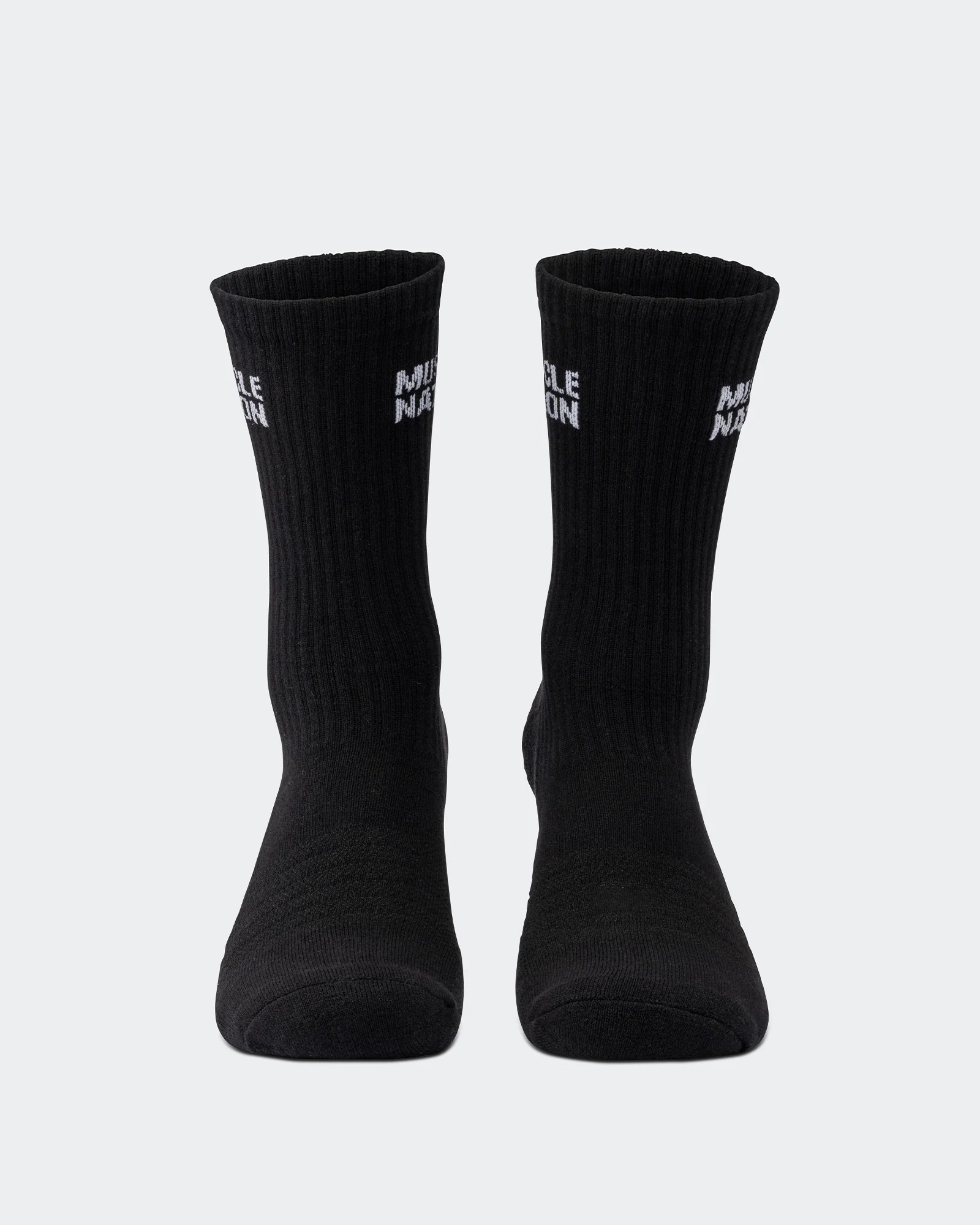 Mens Essential Crew Socks (2x Pack) - Black - Image 3