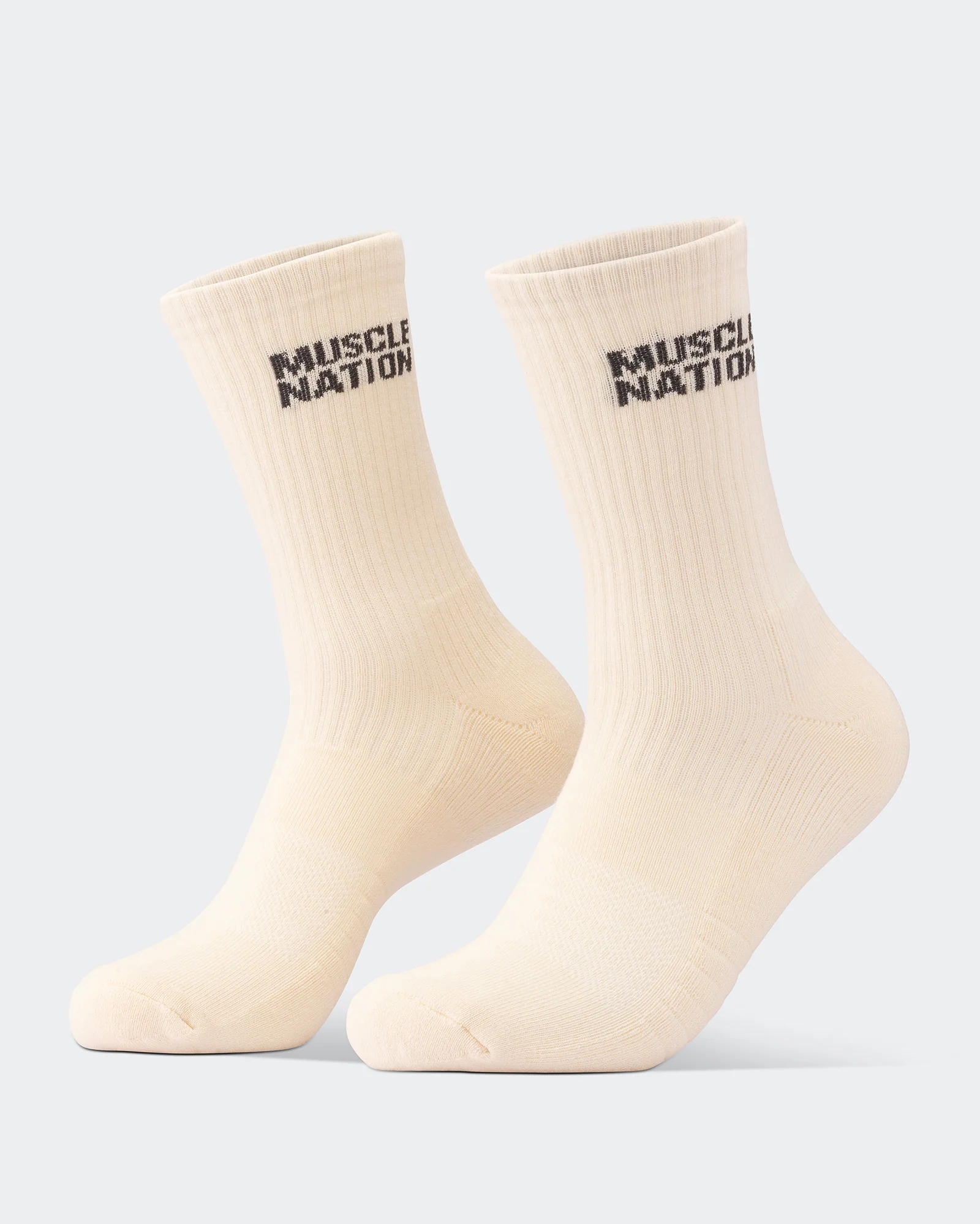 Mens Essential Crew Socks (2x Pack) - Taupe / Dew - Image 9