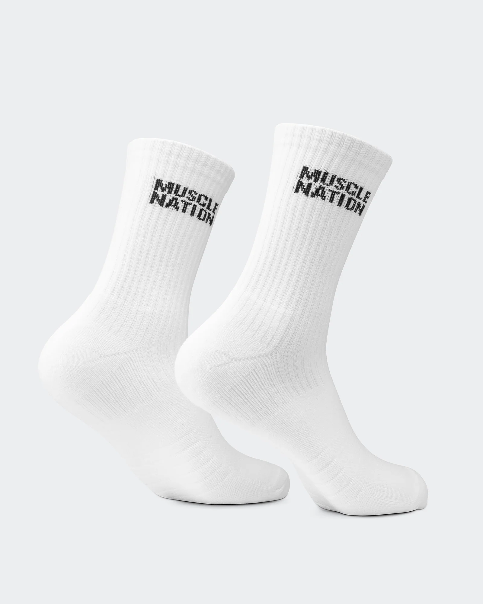 Mens Essential Crew Socks (2x Pack) - White - Image 3