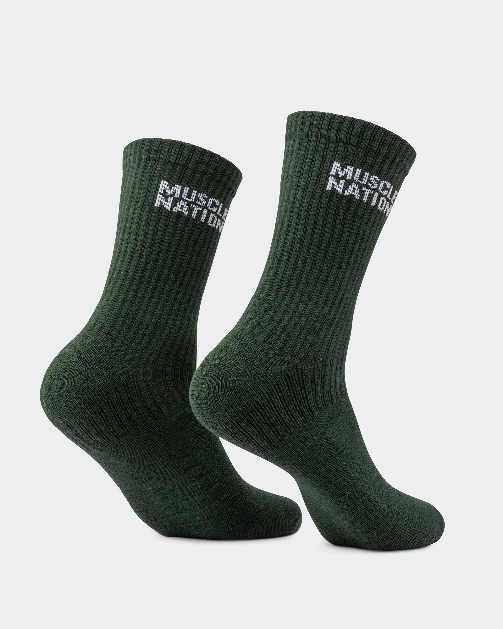 Mens Essential Crew Socks (3x Pack) - Cream / Eggshell / Evergreen - Image 11