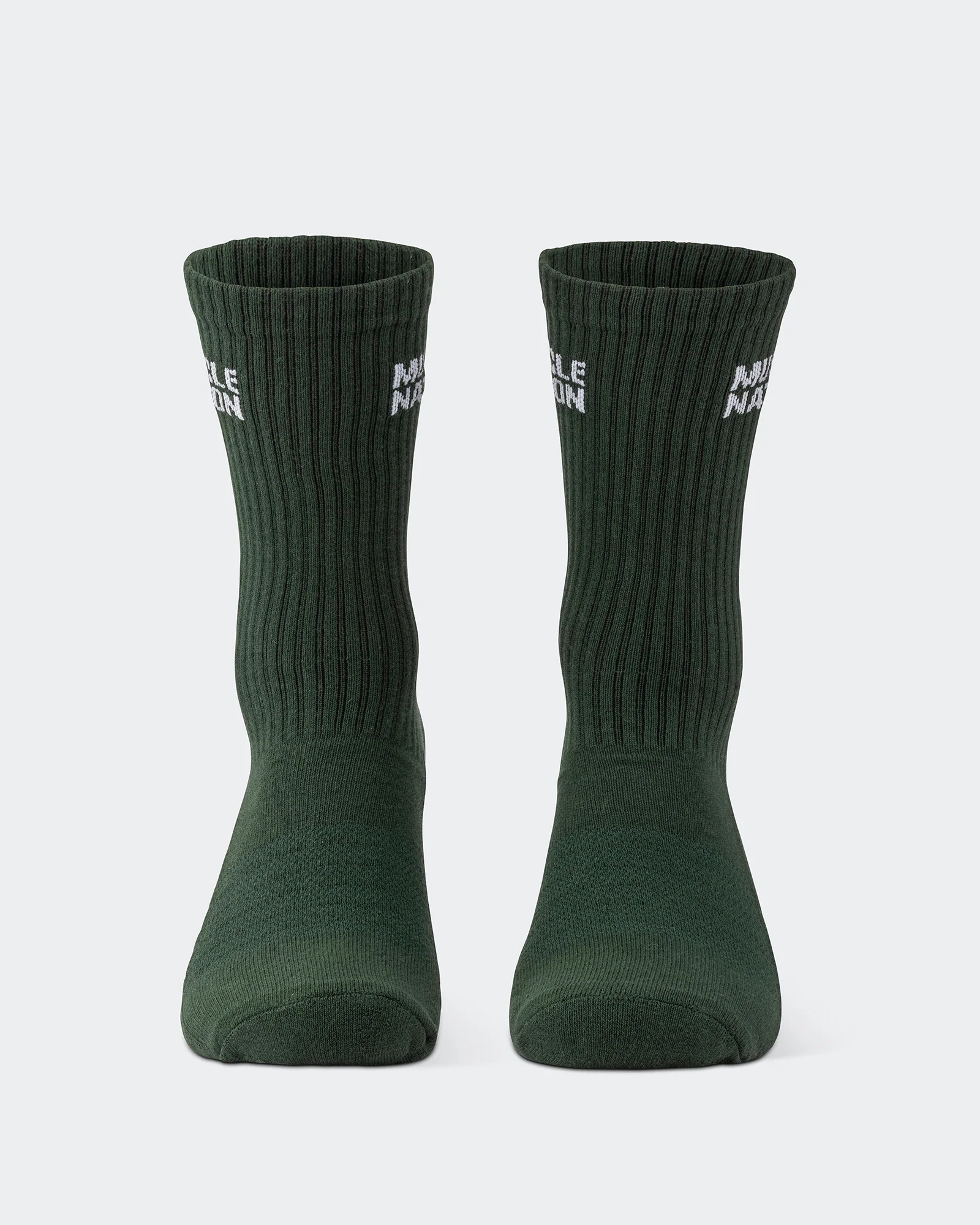 Mens Essential Crew Socks (3x Pack) - Cream / Eggshell / Evergreen - Image 12