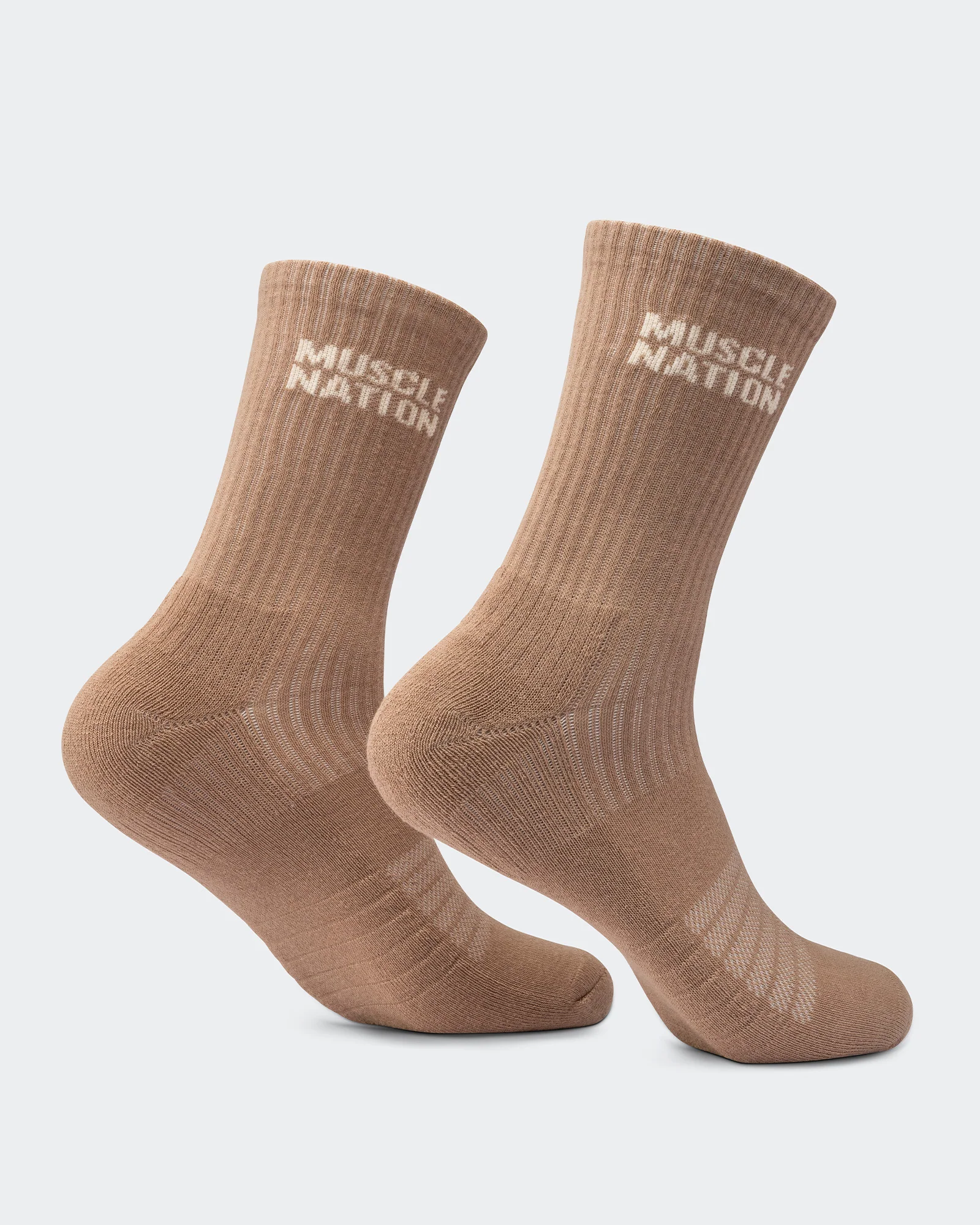 Mens Essential Crew Socks (3x Pack) - Cream / Eggshell / Evergreen - Image 3
