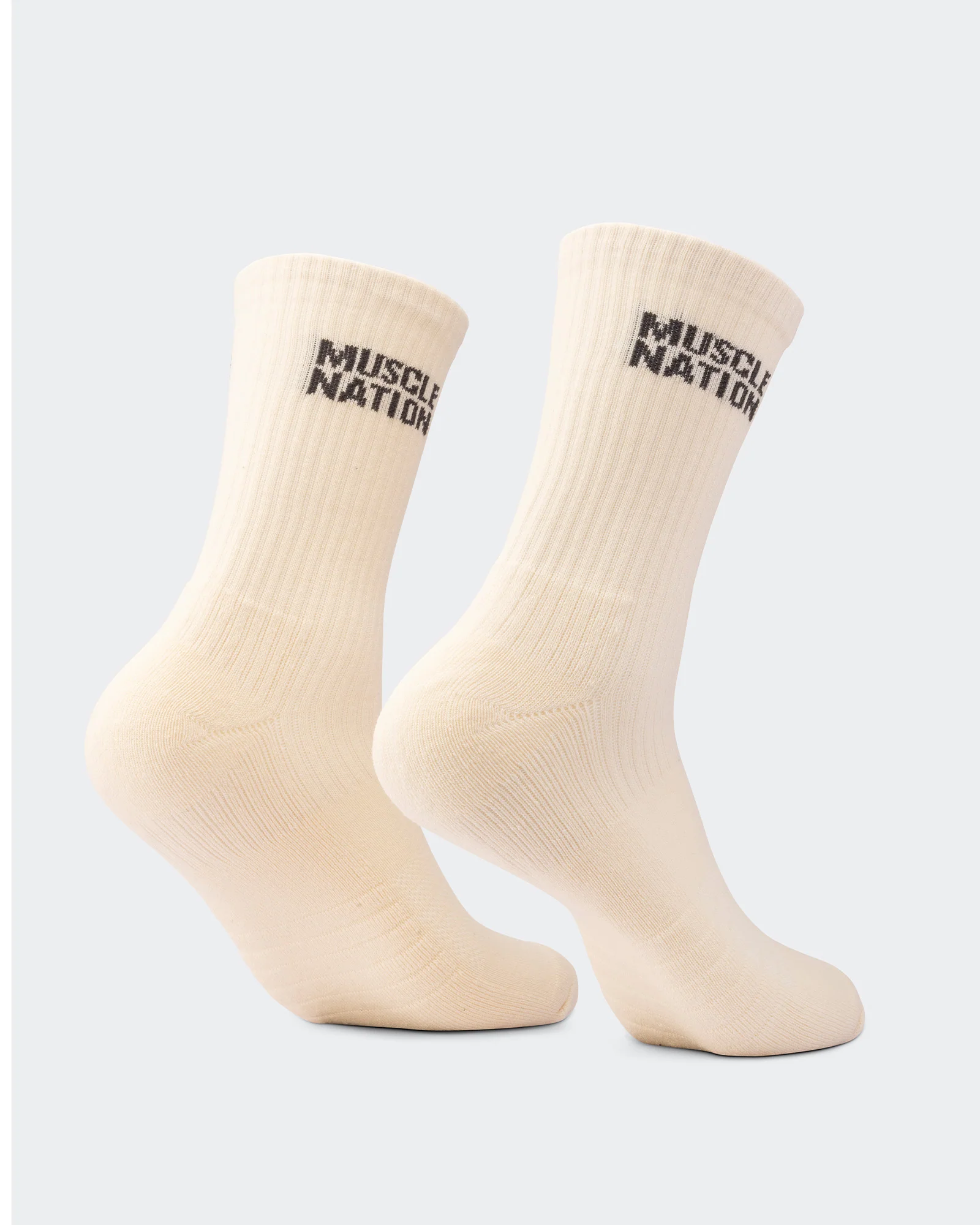 Mens Essential Crew Socks (3x Pack) - Cream / Eggshell / Evergreen - Image 7