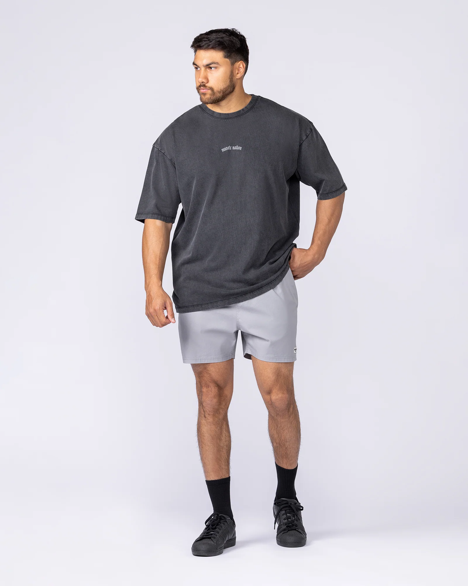 Lifting Club Oversized Vintage Tee - Washed Black - Image 6
