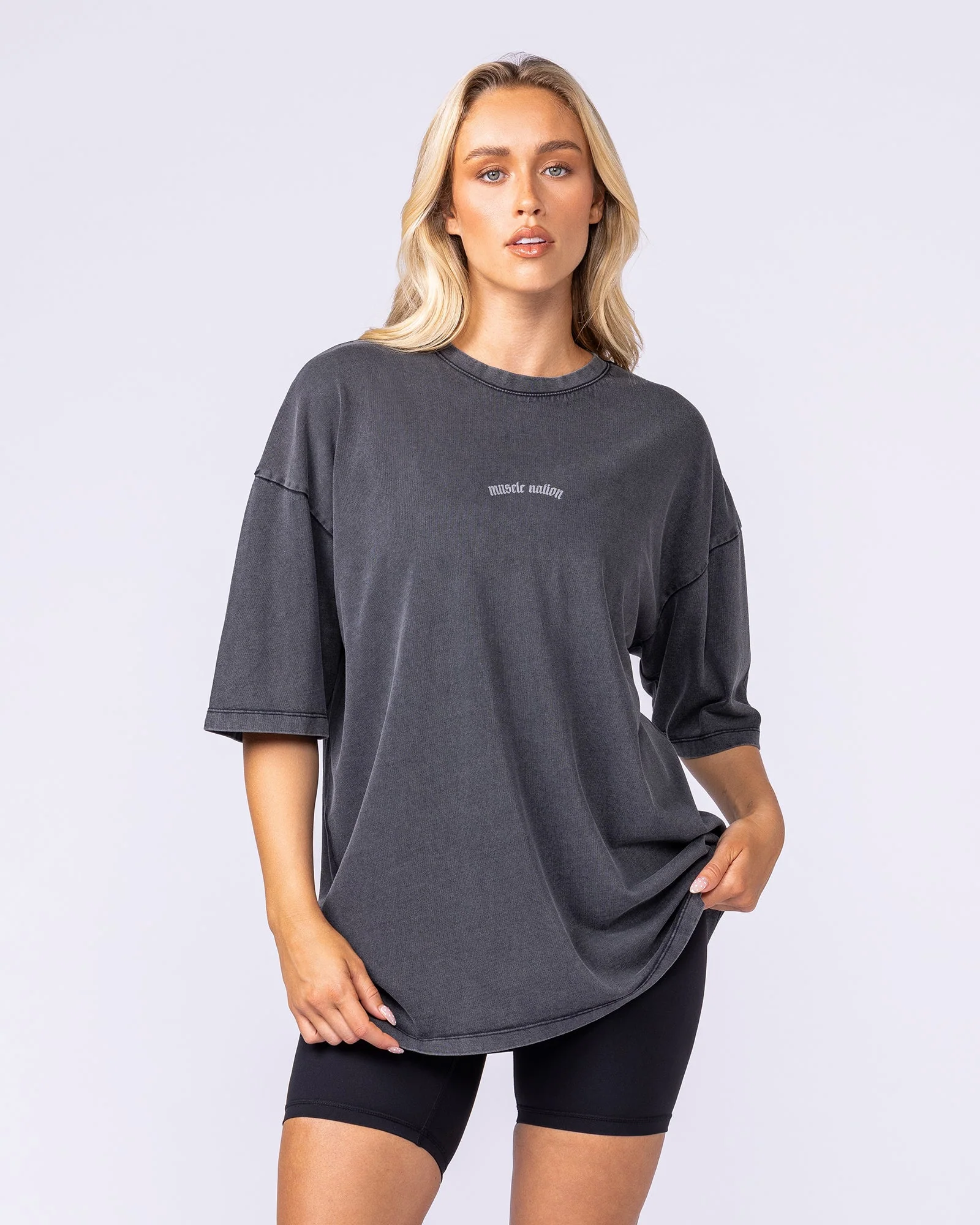 Lifting Club Oversized Vintage Tee - Washed Black - Image 9