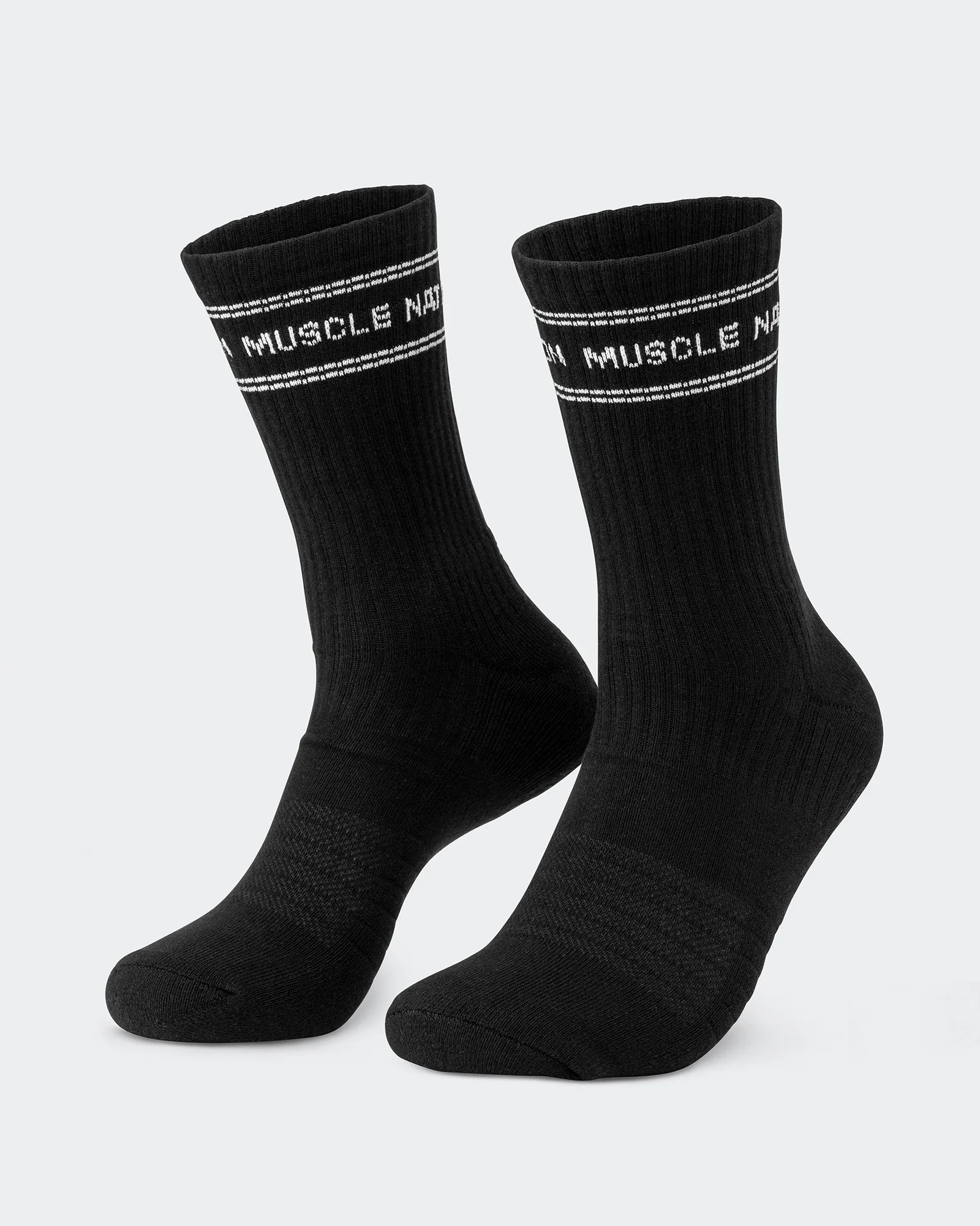 Mens Stripe Crew Sock (2x Pack) - Black - Image 2