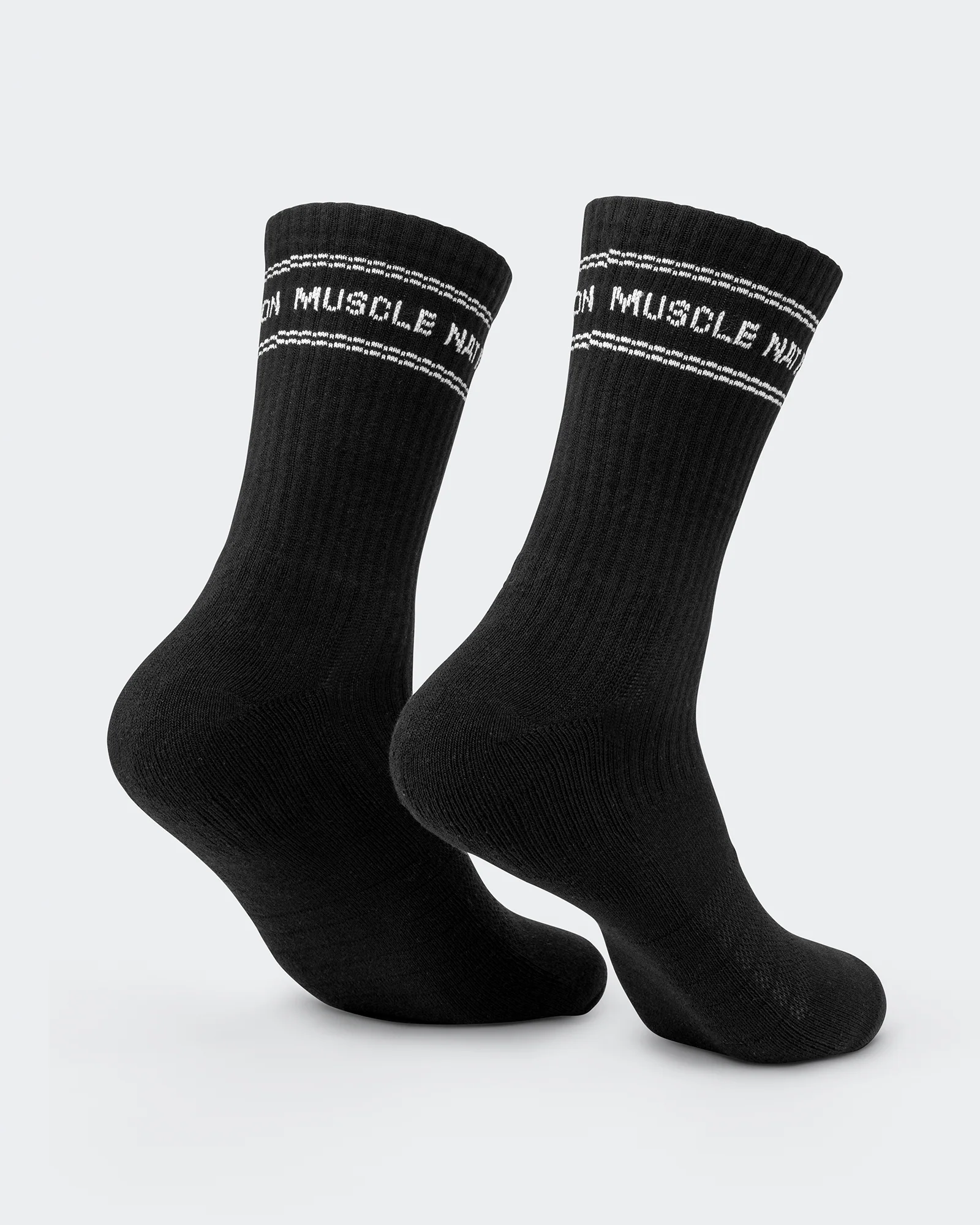 Mens Stripe Crew Sock (2x Pack) - Black - Image 3