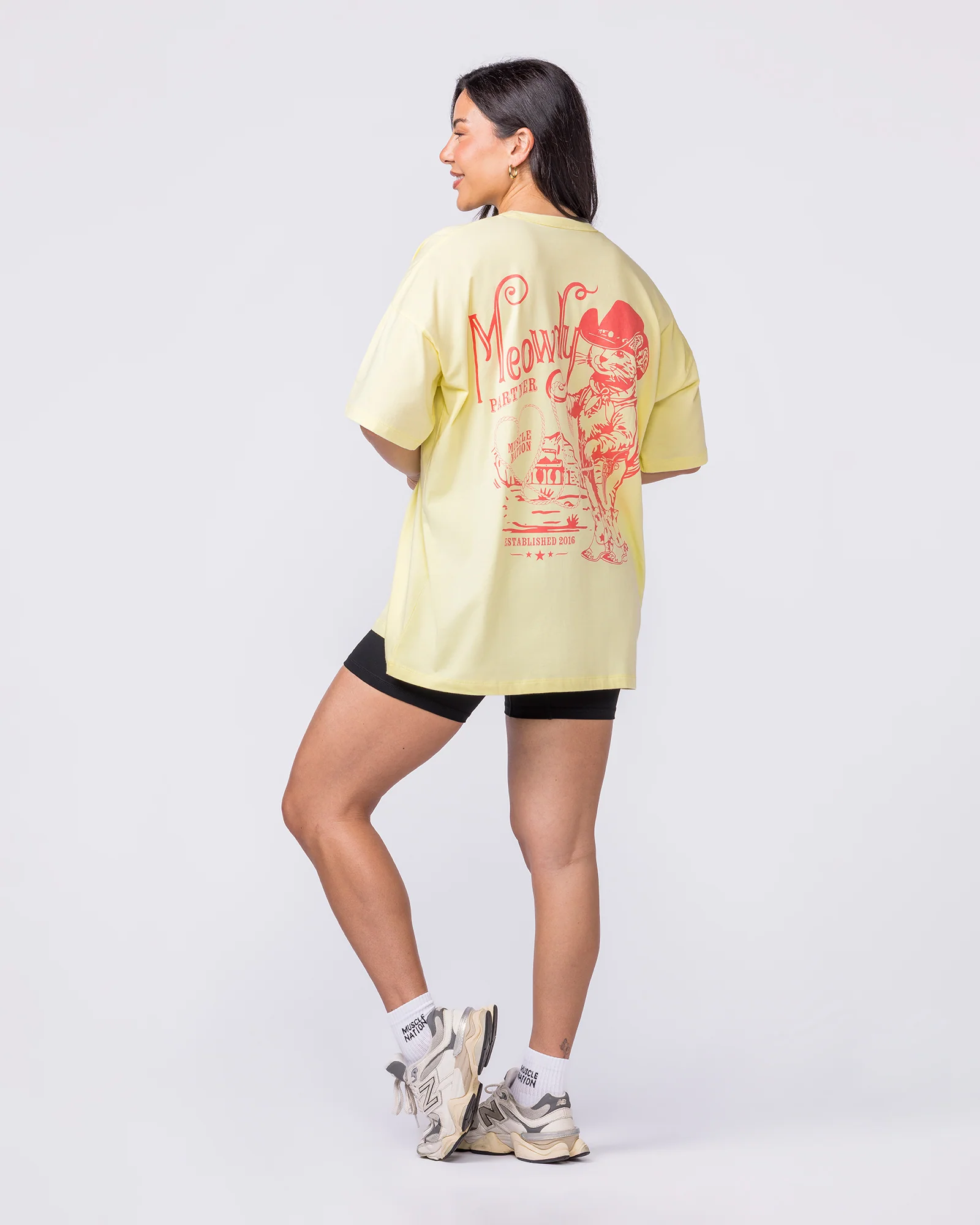 Meowdy Partner Oversized Tee - Limoncello - Image 5