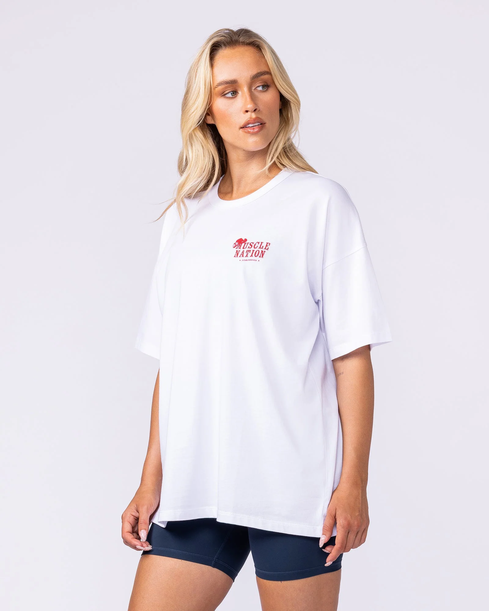 Meowdy Partner Oversized Tee - White - Image 5