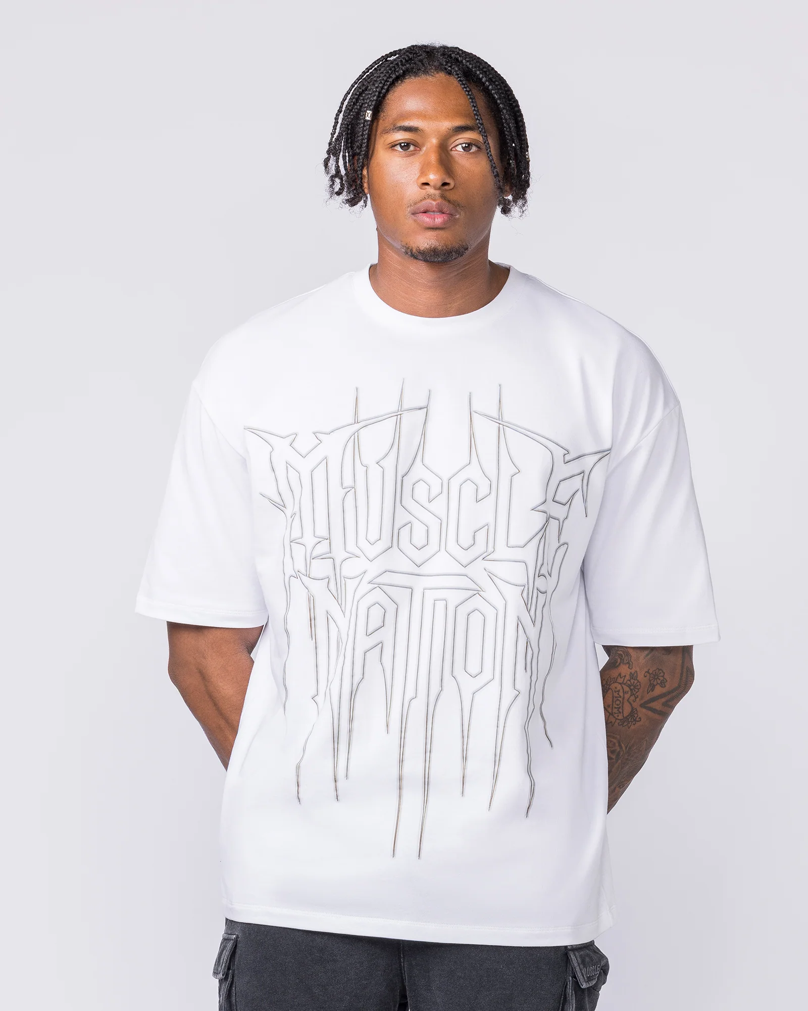 Metalcore Oversized Tee - White - Image 2