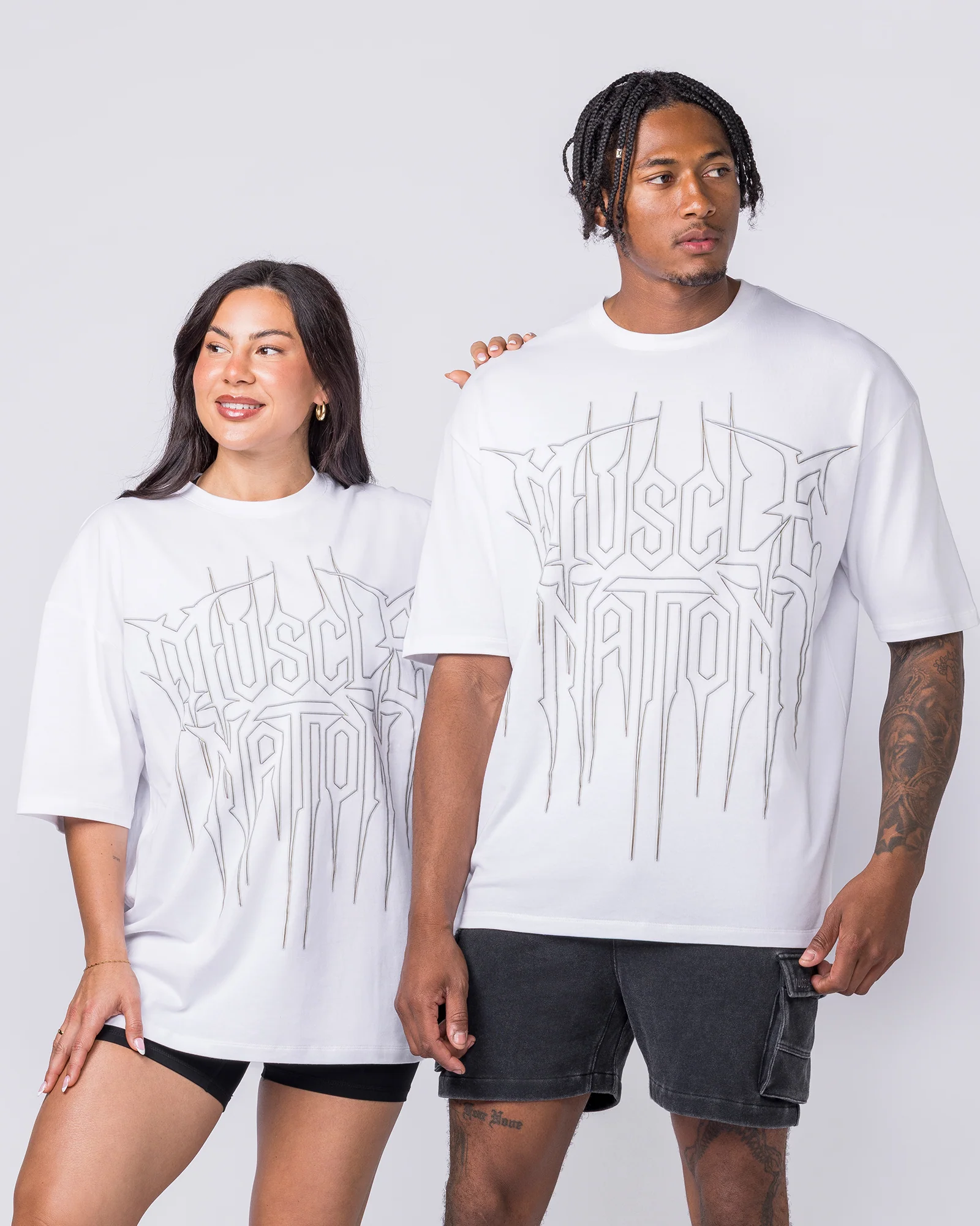 Metalcore Oversized Tee - White - Image 7