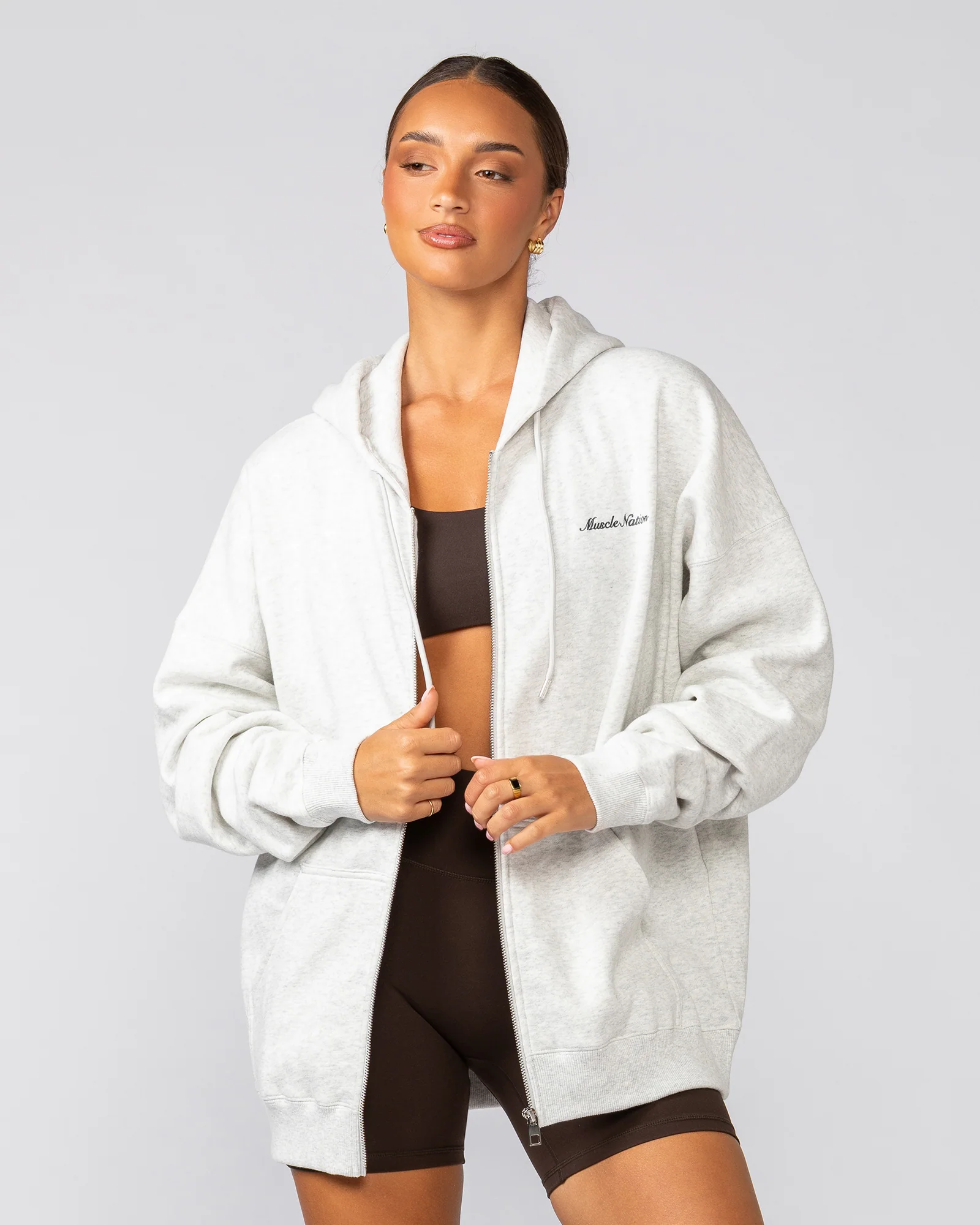MN Classic Zip Through - Snow Grey Marl - Image 8