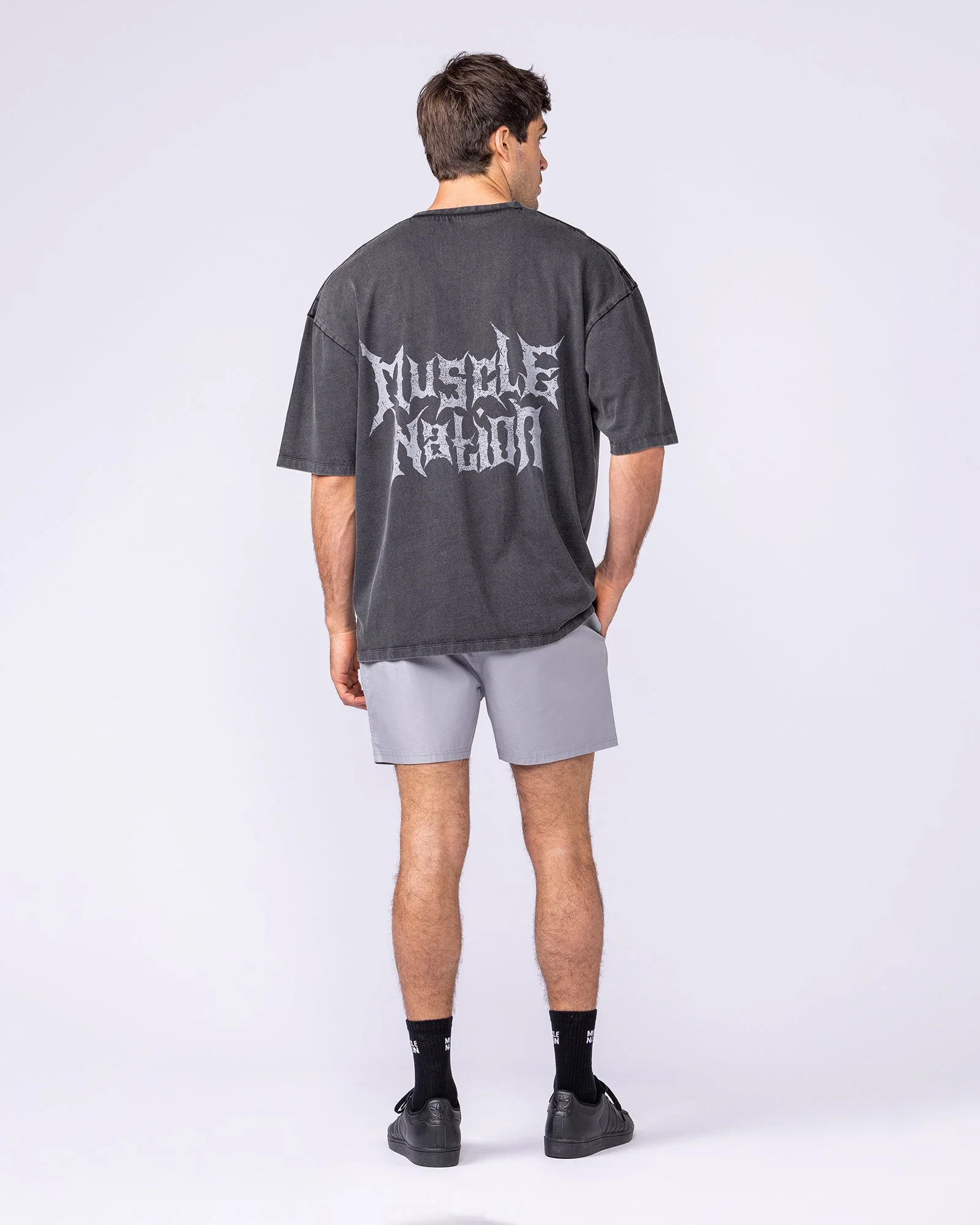 Metal Oversized Vintage Tee - Washed Black - Image 6