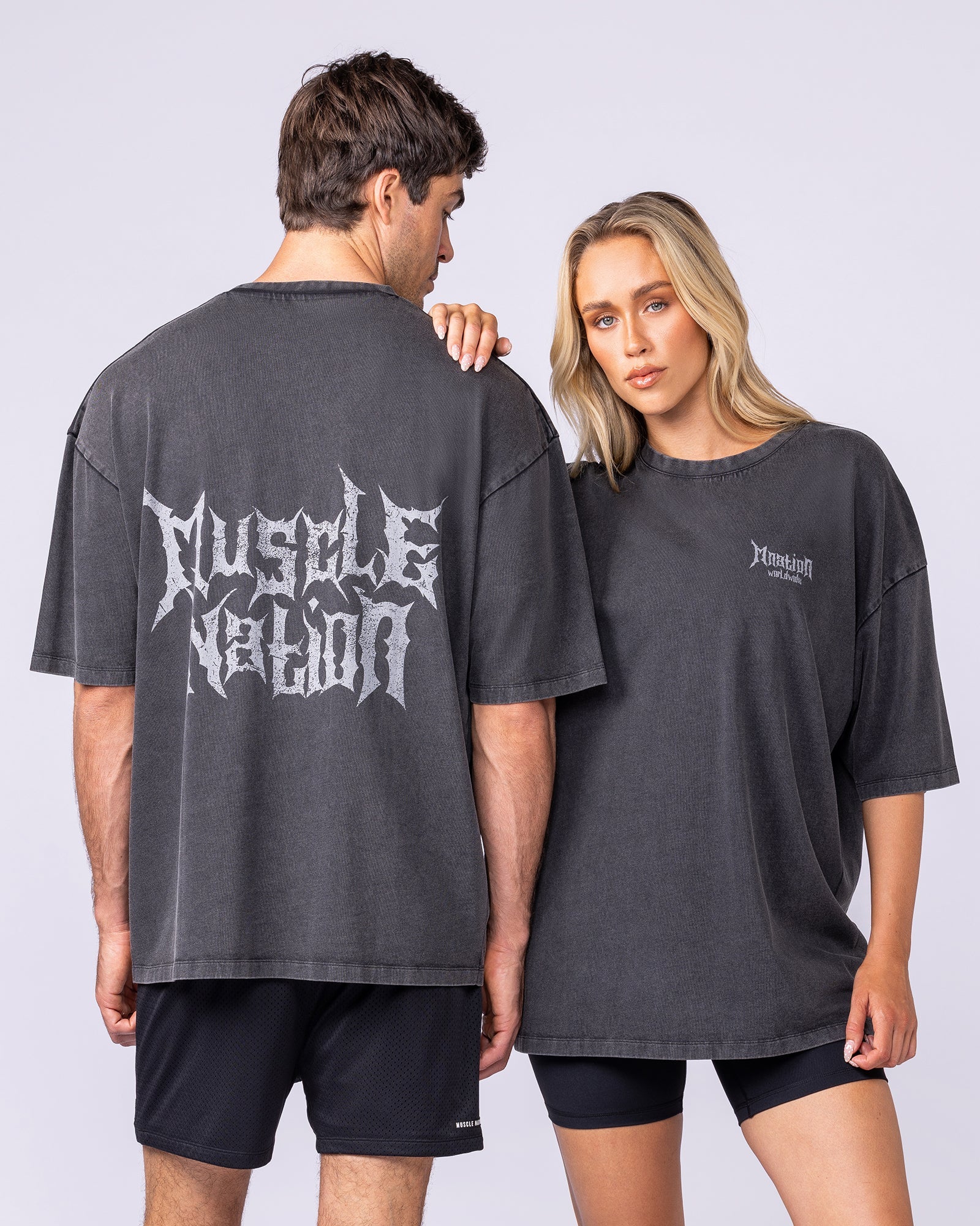 Metal Oversized Vintage Tee - Washed Black - Image 7