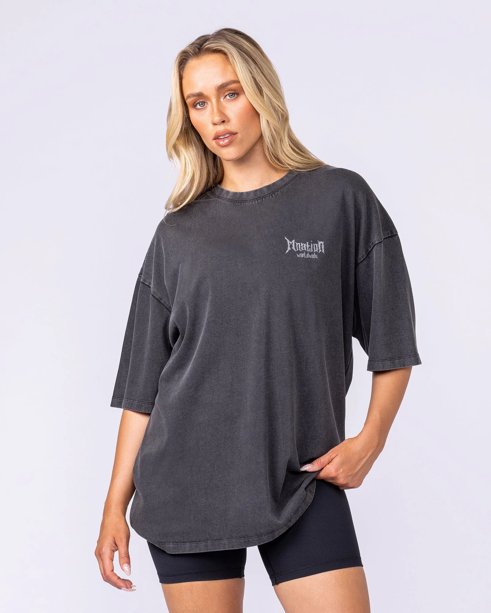 Metal Oversized Vintage Tee - Washed Black - Image 9