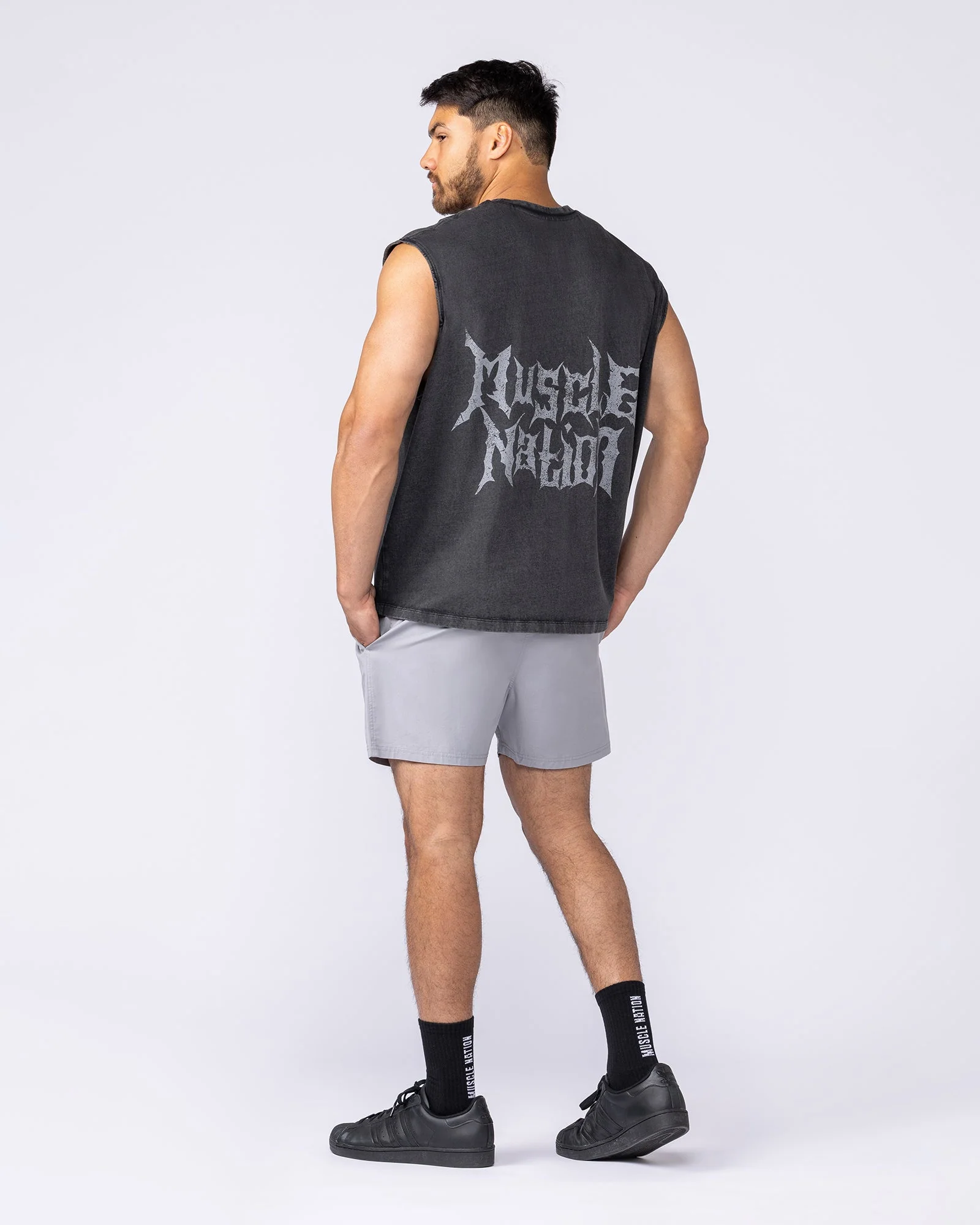 Metal Vintage Boxy Muscle Tank - Washed Black - Image 5