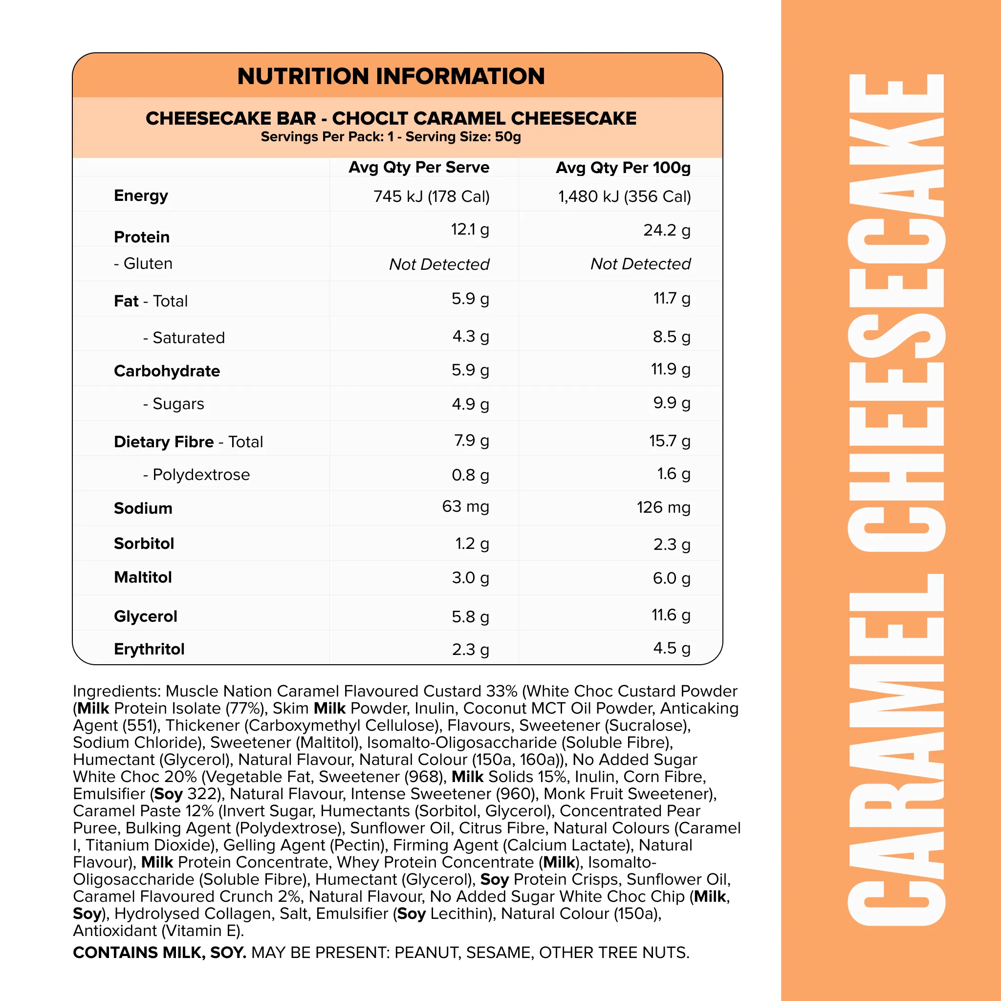 MN x CHOCLT CHEESECAKE Protein Bar - Caramel - Box of 12 - Image 3