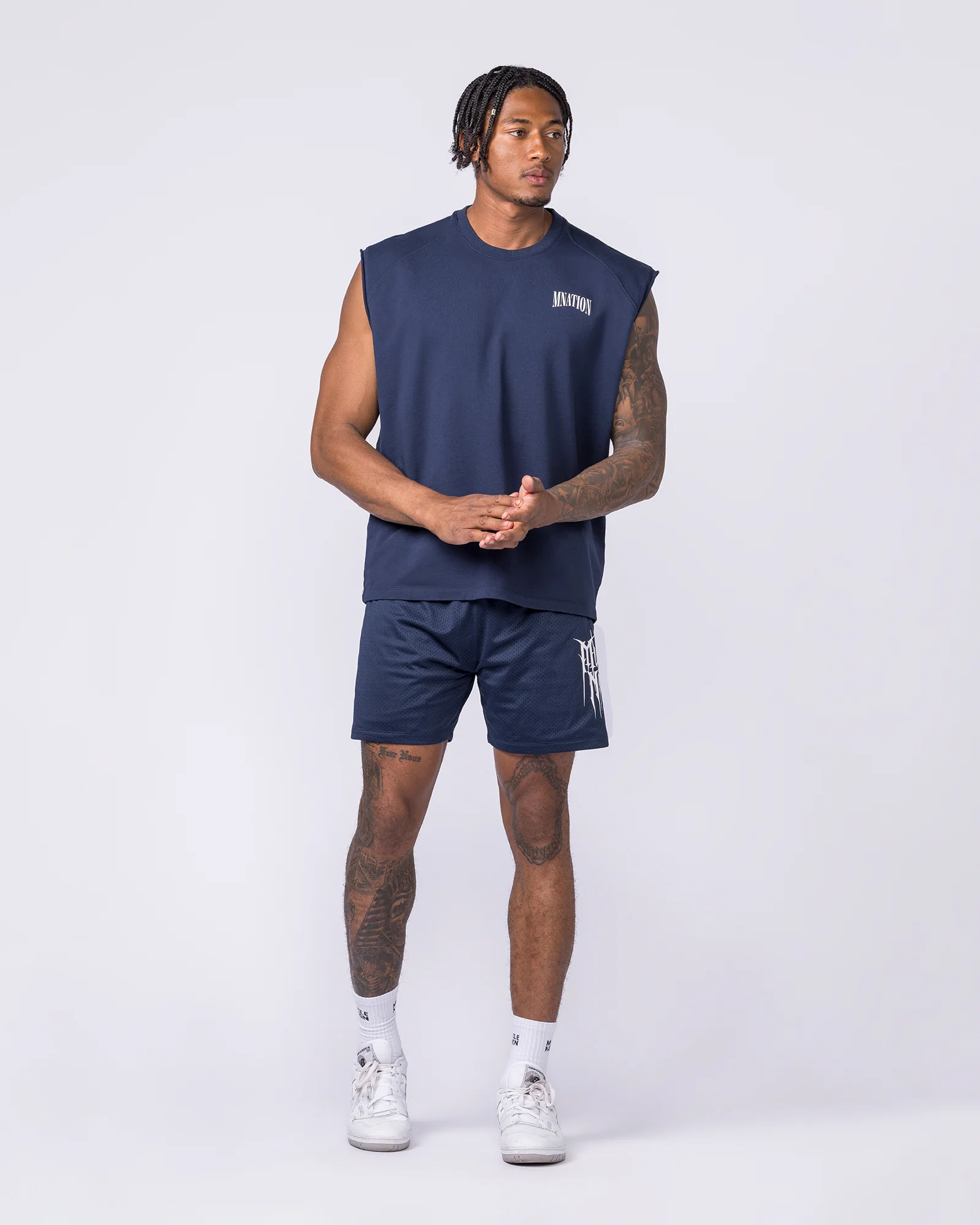 Off Duty Boxy Muscle Tank - Navy - Image 6
