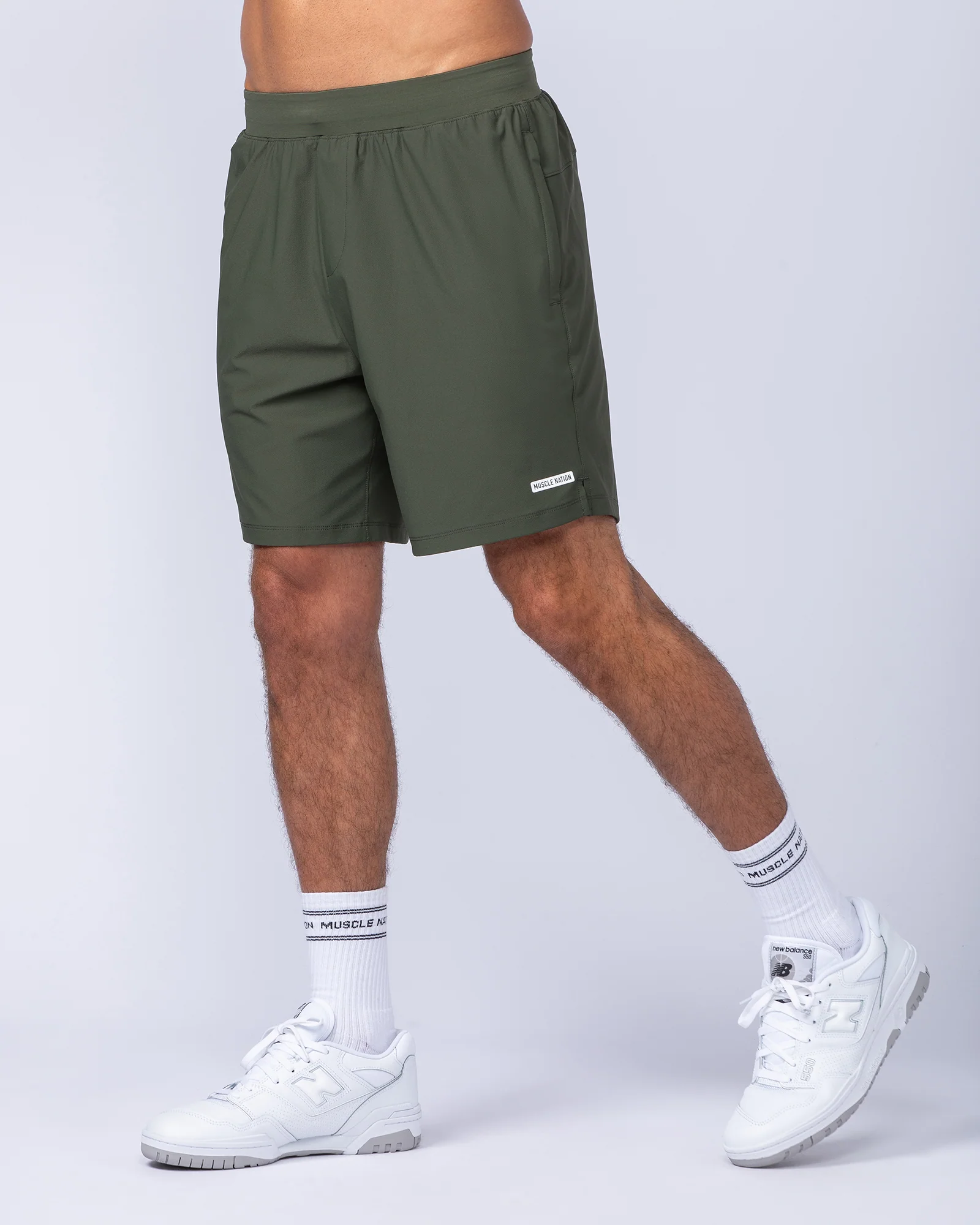 On Repeat Training 7" Shorts - Dark Khaki - Image 3