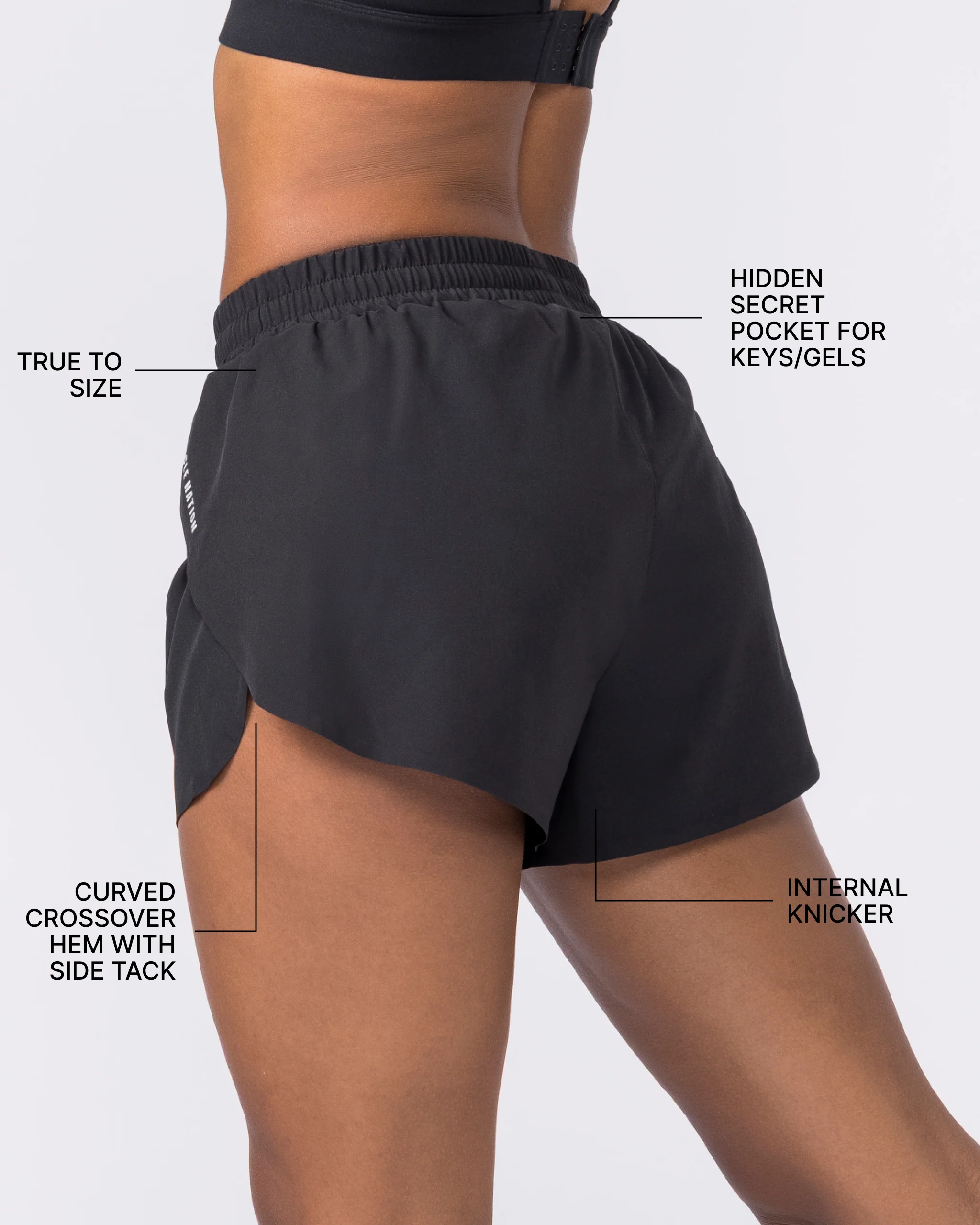 Pace High-Waisted Run Shorts - Black - Image 3