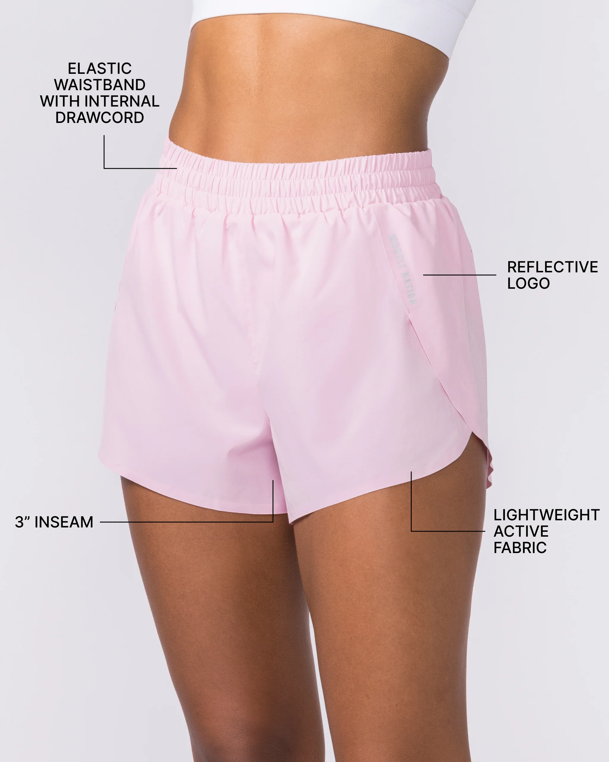 Pace High-Waisted Run Shorts - Blossom - Image 3