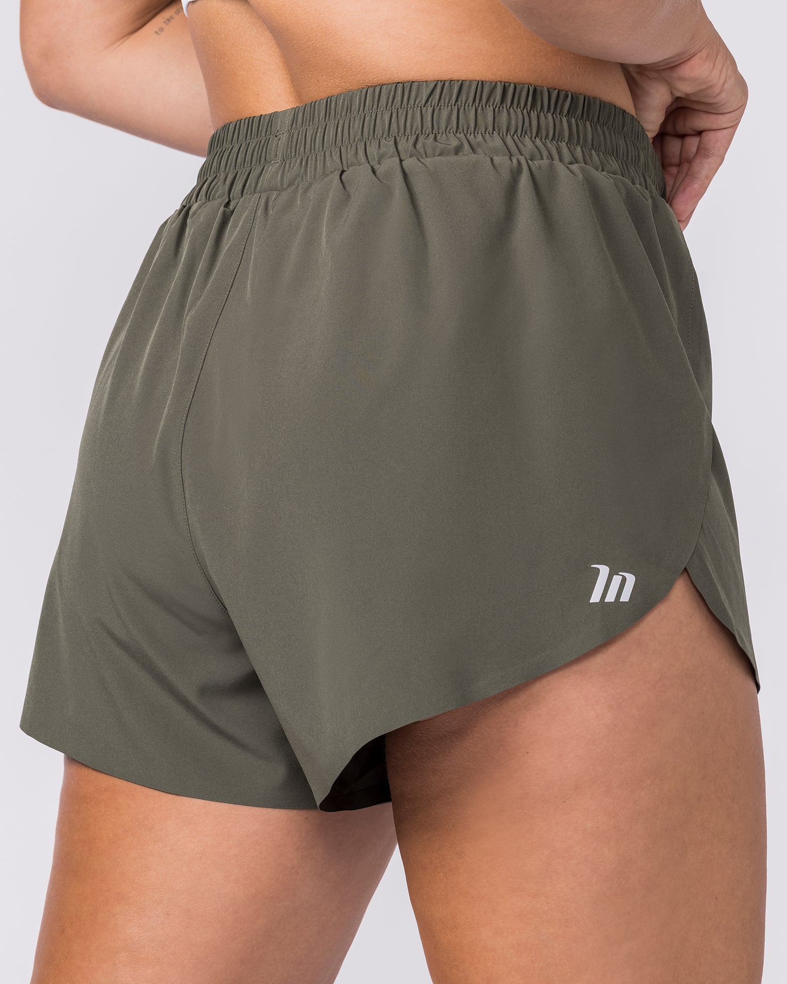 Pace High-Waisted Run Shorts - Dark Khaki - Image 5