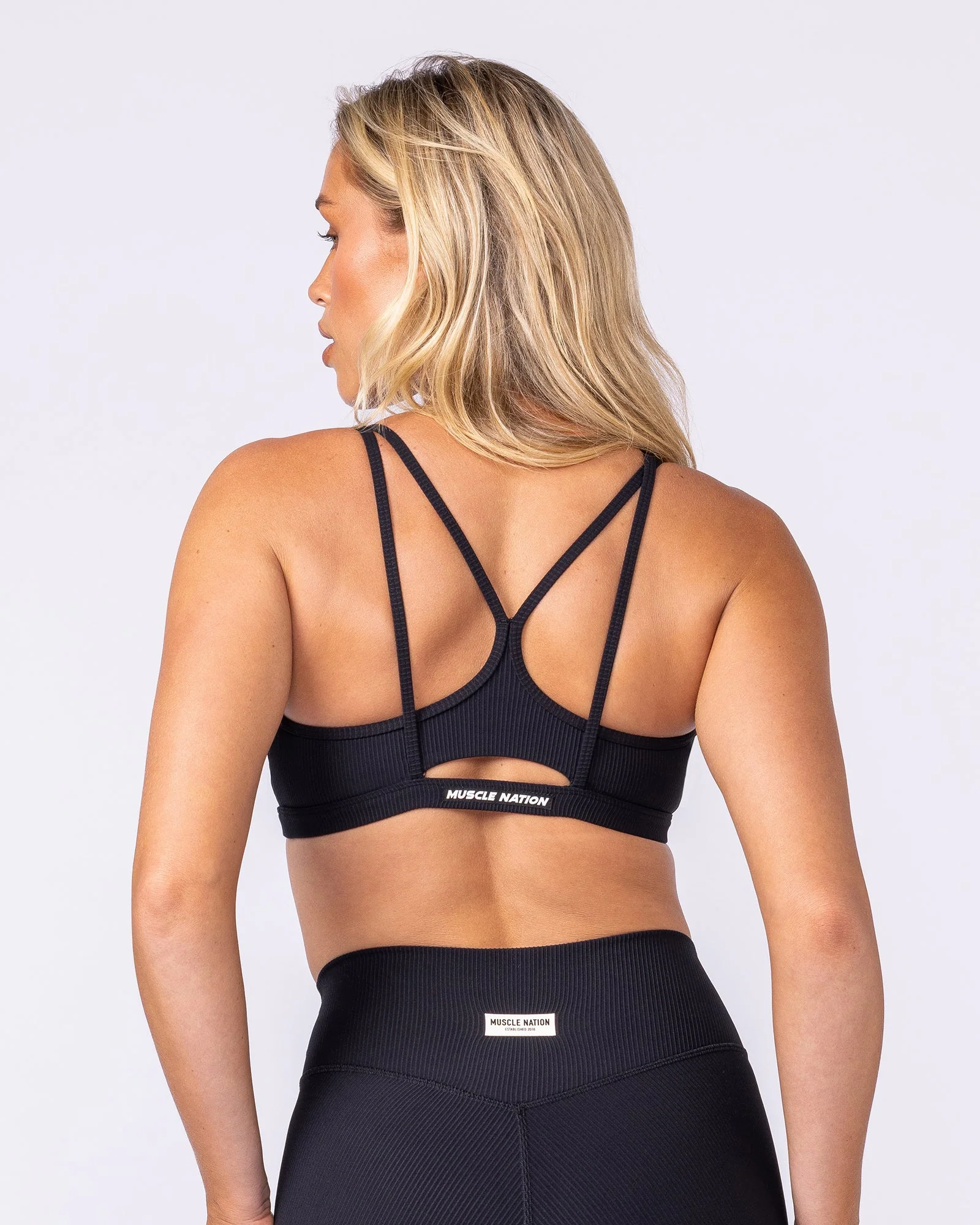 Pace It Rib Bra - Black - Image 4